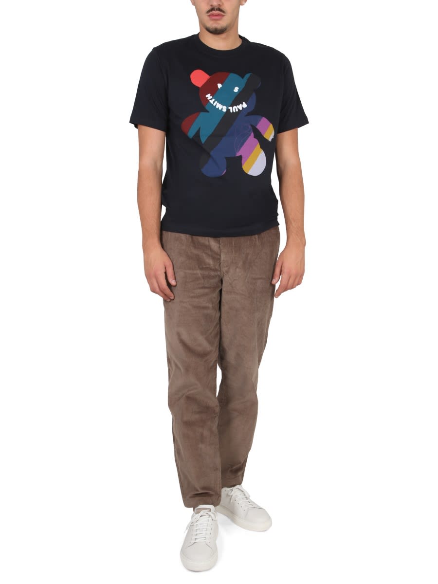 Shop Ps By Paul Smith Teddy Print T-shirt In Blue