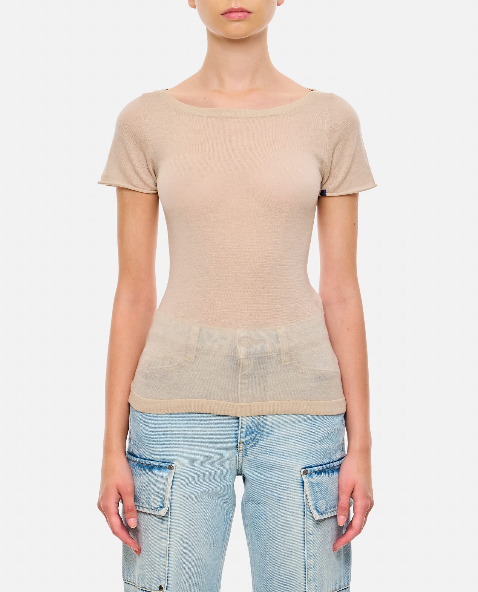 Shop Extreme Cashmere Cashmere T-shirt In Beige