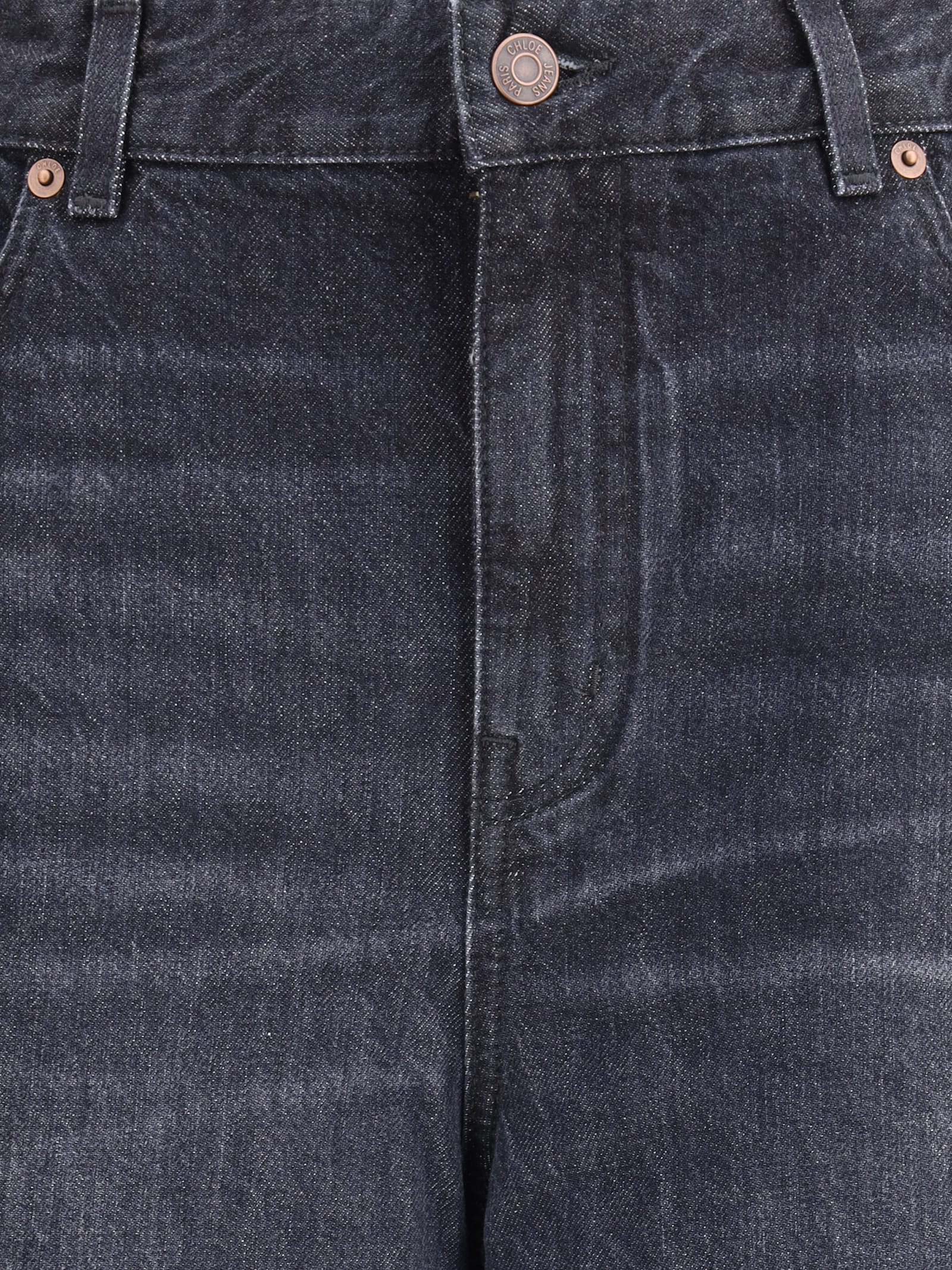 Chloé Ide Leg High-rise Jeans In Black