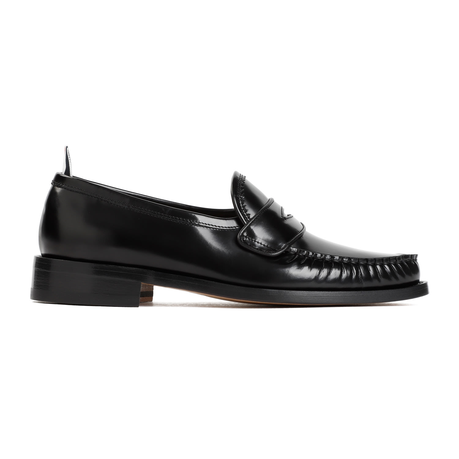 Shop Thom Browne Pleated Varsity Loafers In Black