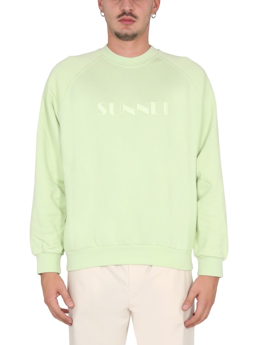 Shop Sunnei Crewneck Sweatshirt In Green