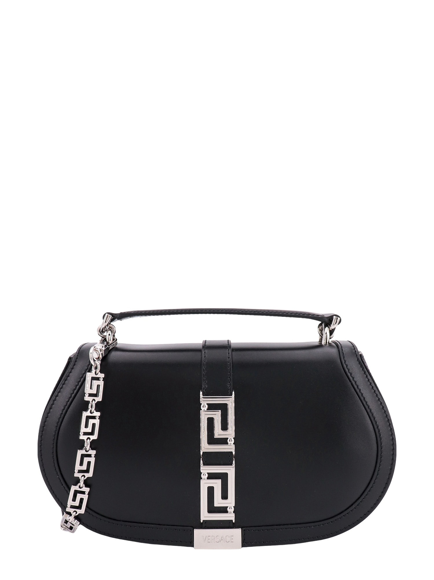 Versace Greca Goddess Handbag In Black