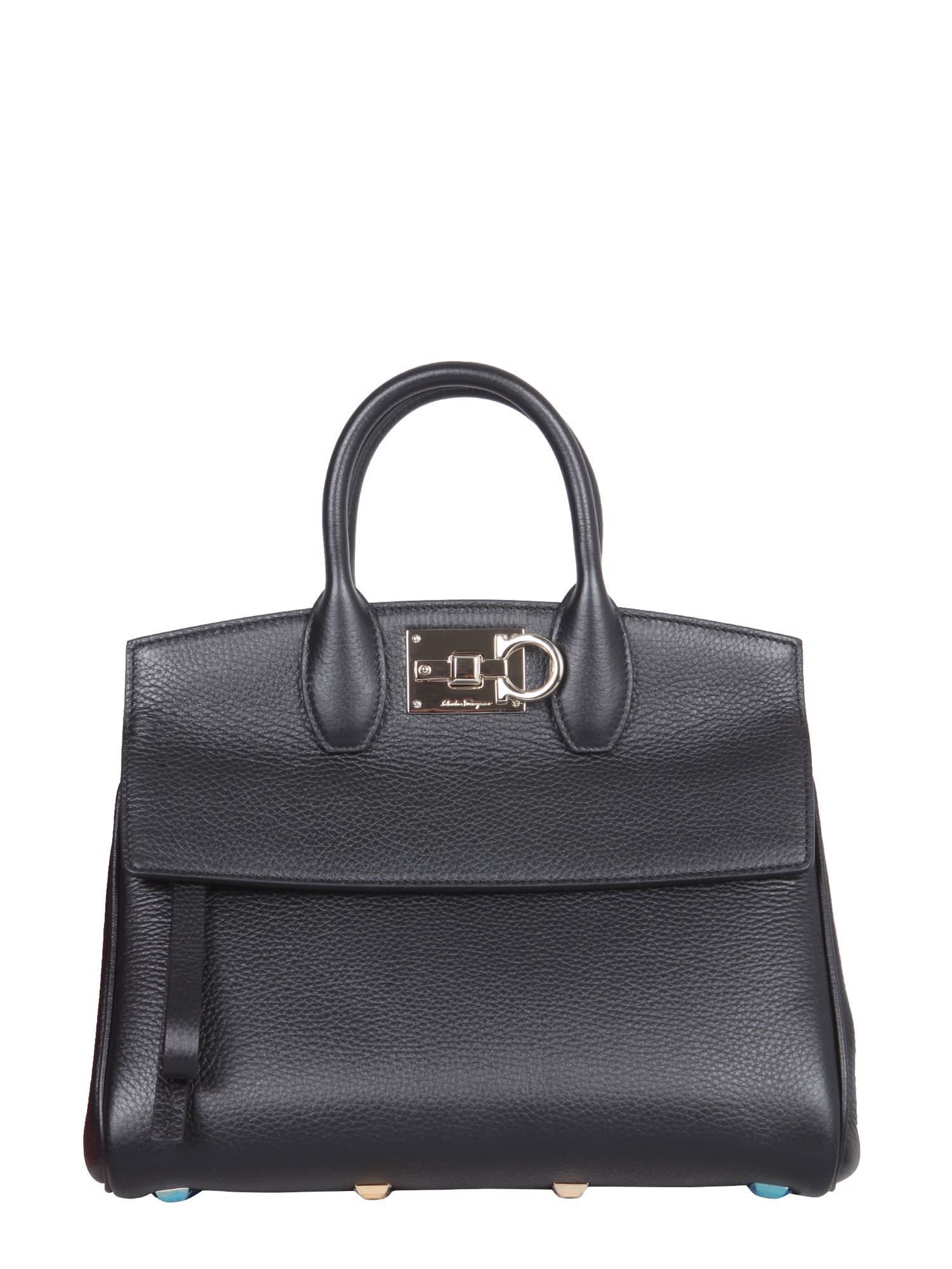 Shop Ferragamo The Studio Small Bag In Nero