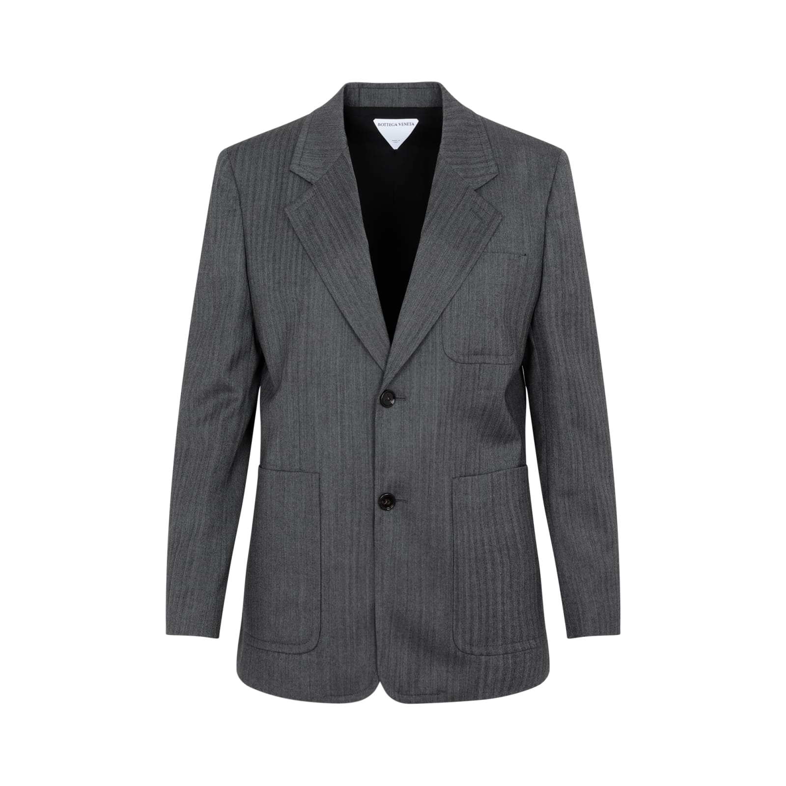 Bottega Veneta Chevron Pattern Jacket In Grey Black