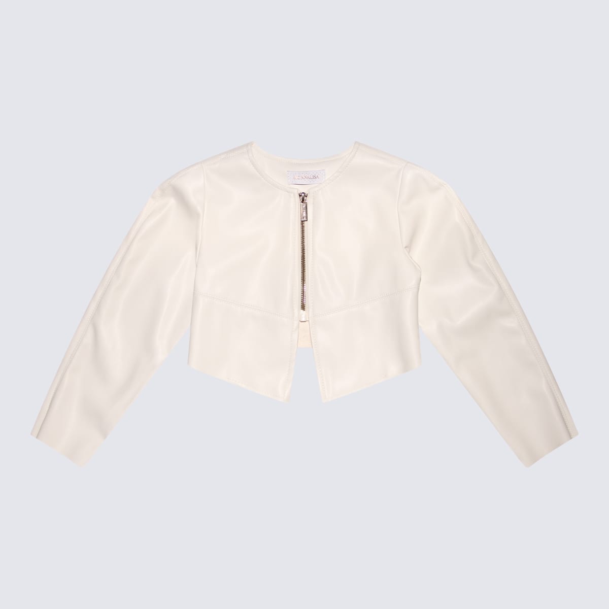 Shop Monnalisa White Cotton Casual Jacket In Cream