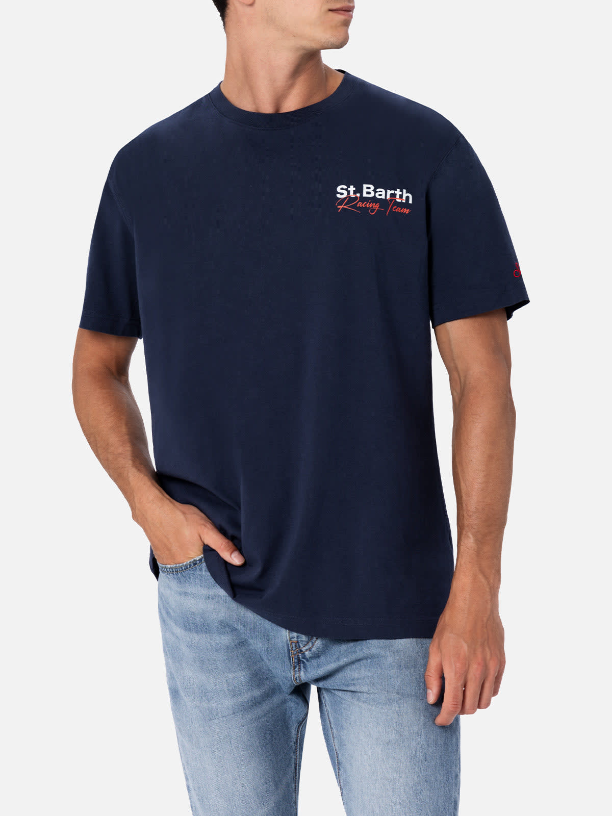 MC2 SAINT BARTH MAN COTTON T-SHIRT WITH LANCIA DELTA HF FRONT AND BACK PLACED PRINT LANCIA SPECIAL EDITION
