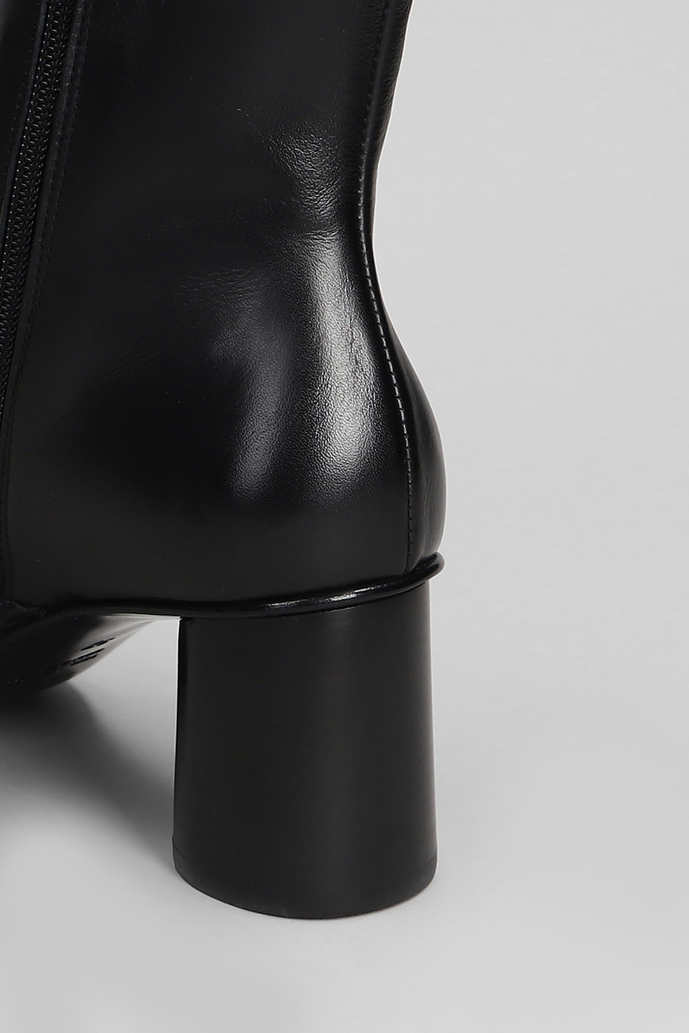 Elena Iachi High Heels Ankle Boots In Black Leather In Black