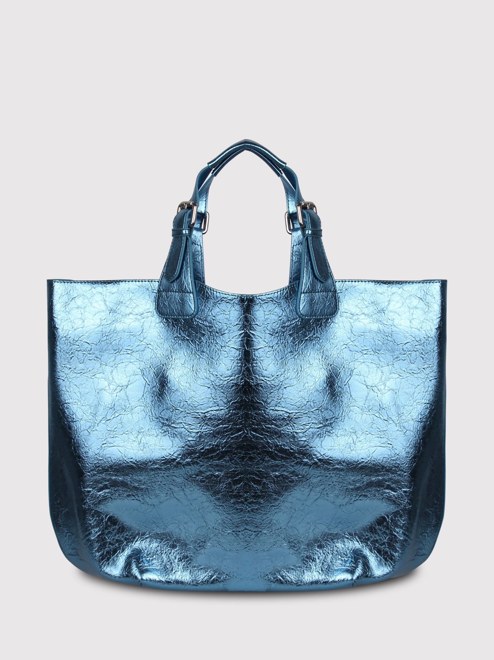 Essentiel Antwerp Metallic Shopping Bag In Blue