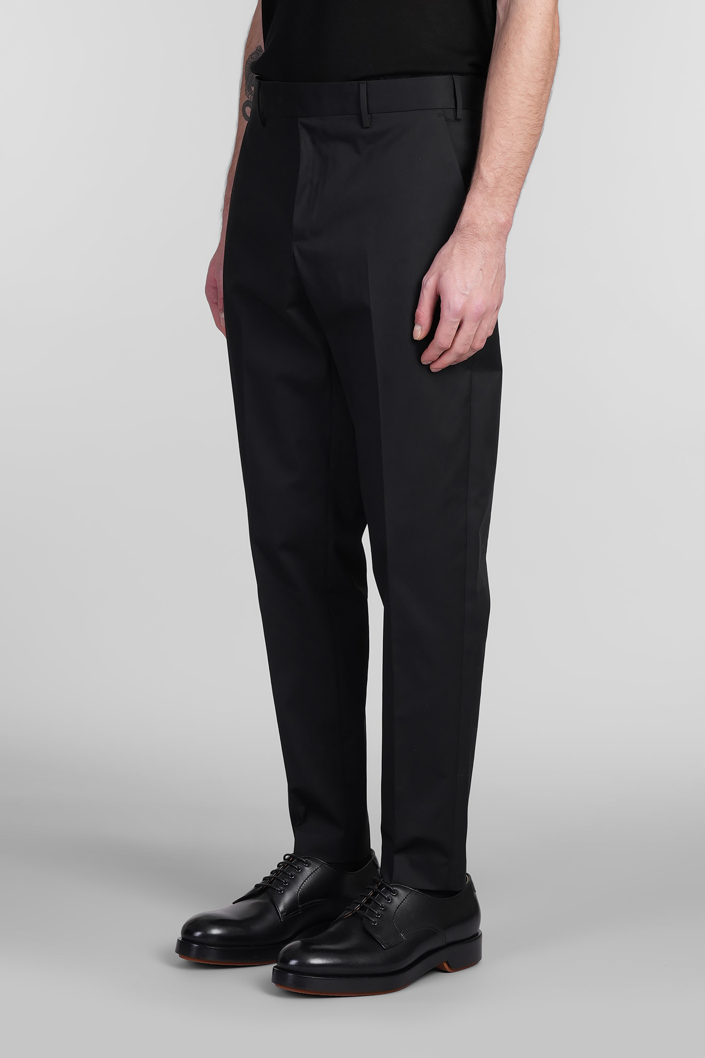 Pt Torino Sd75 Pants In Blue Cotton In Black