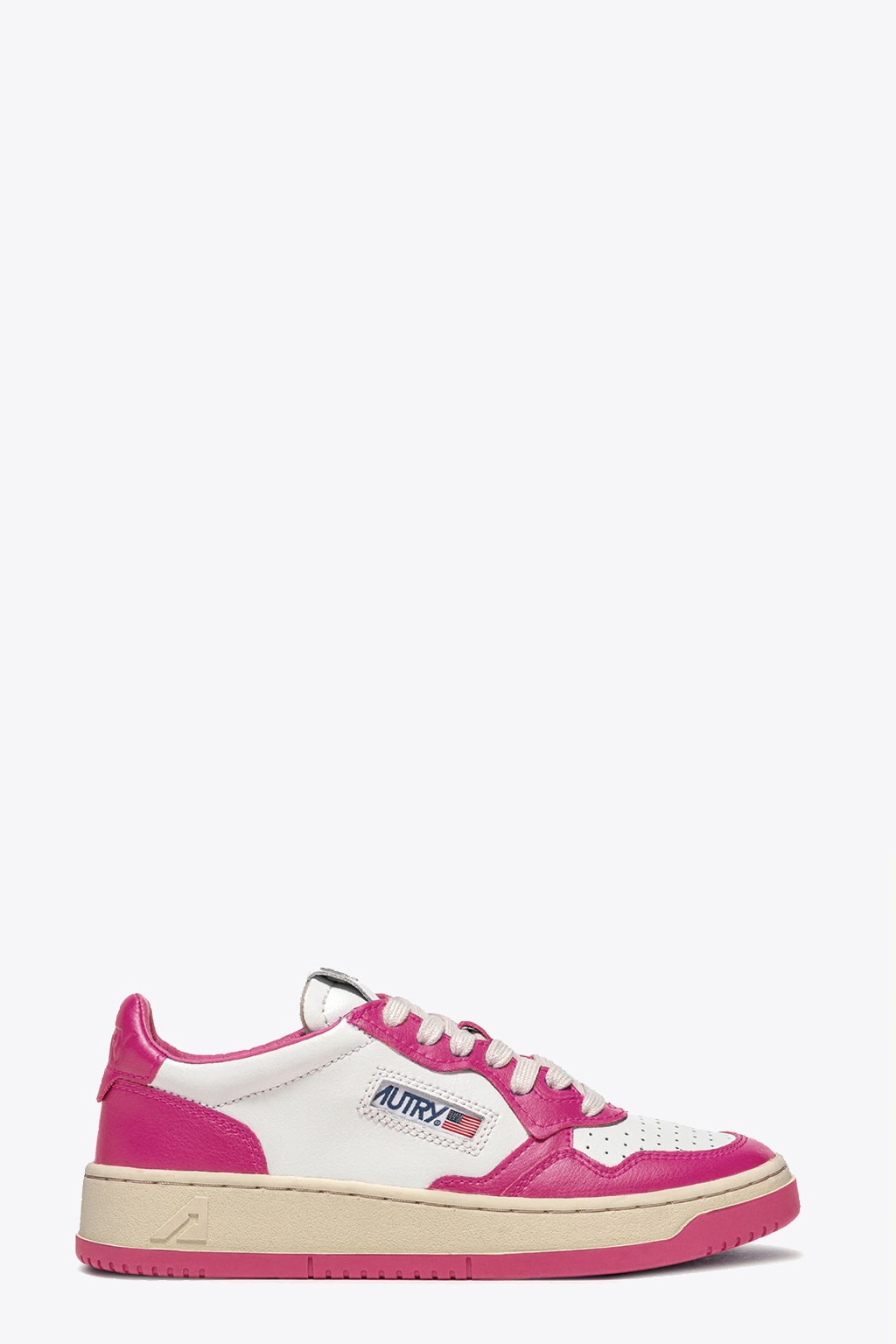 Autry 01 Low Wom Leat Bubble White and pink leather low sneaker - Medalist