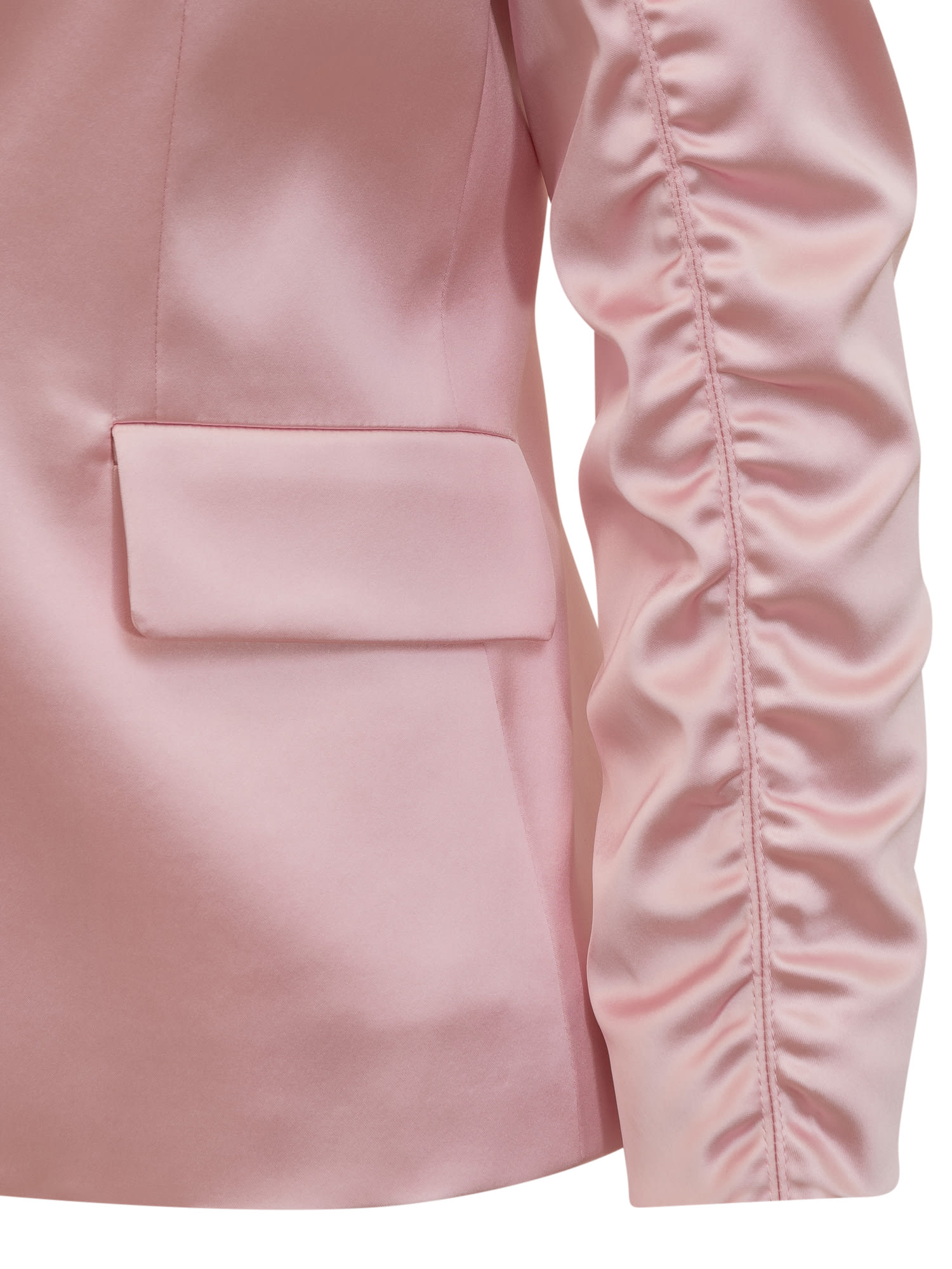 Shop Boutique Moschino Cropped Blazer In Rosa