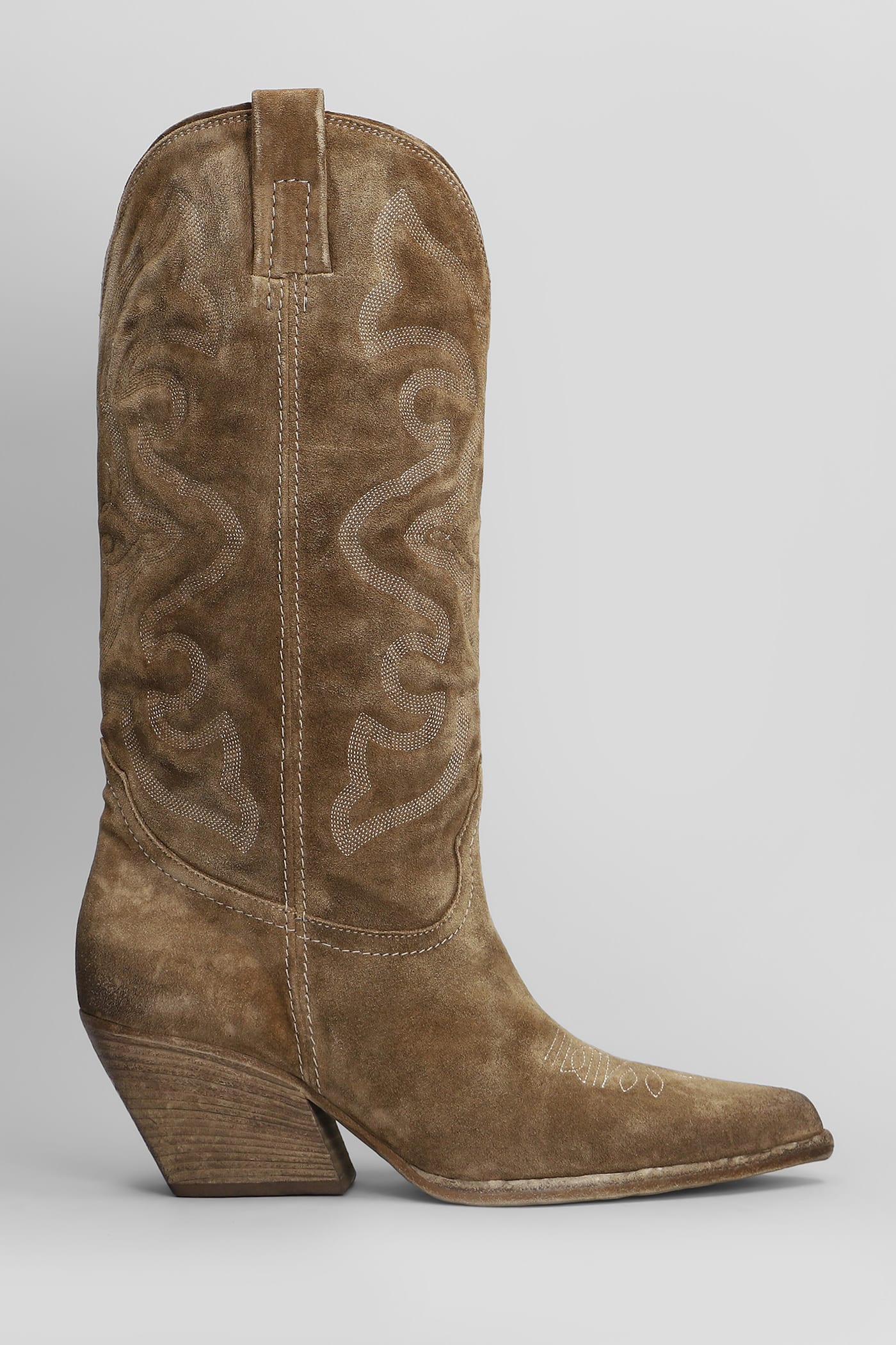 Texan Boots In Camel Suede