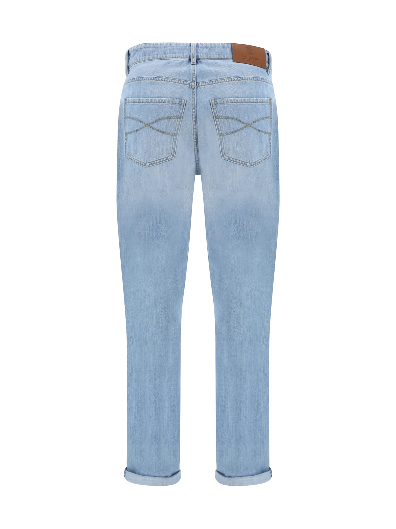 Shop Brunello Cucinelli Jeans In Denim Chiarissimo Old