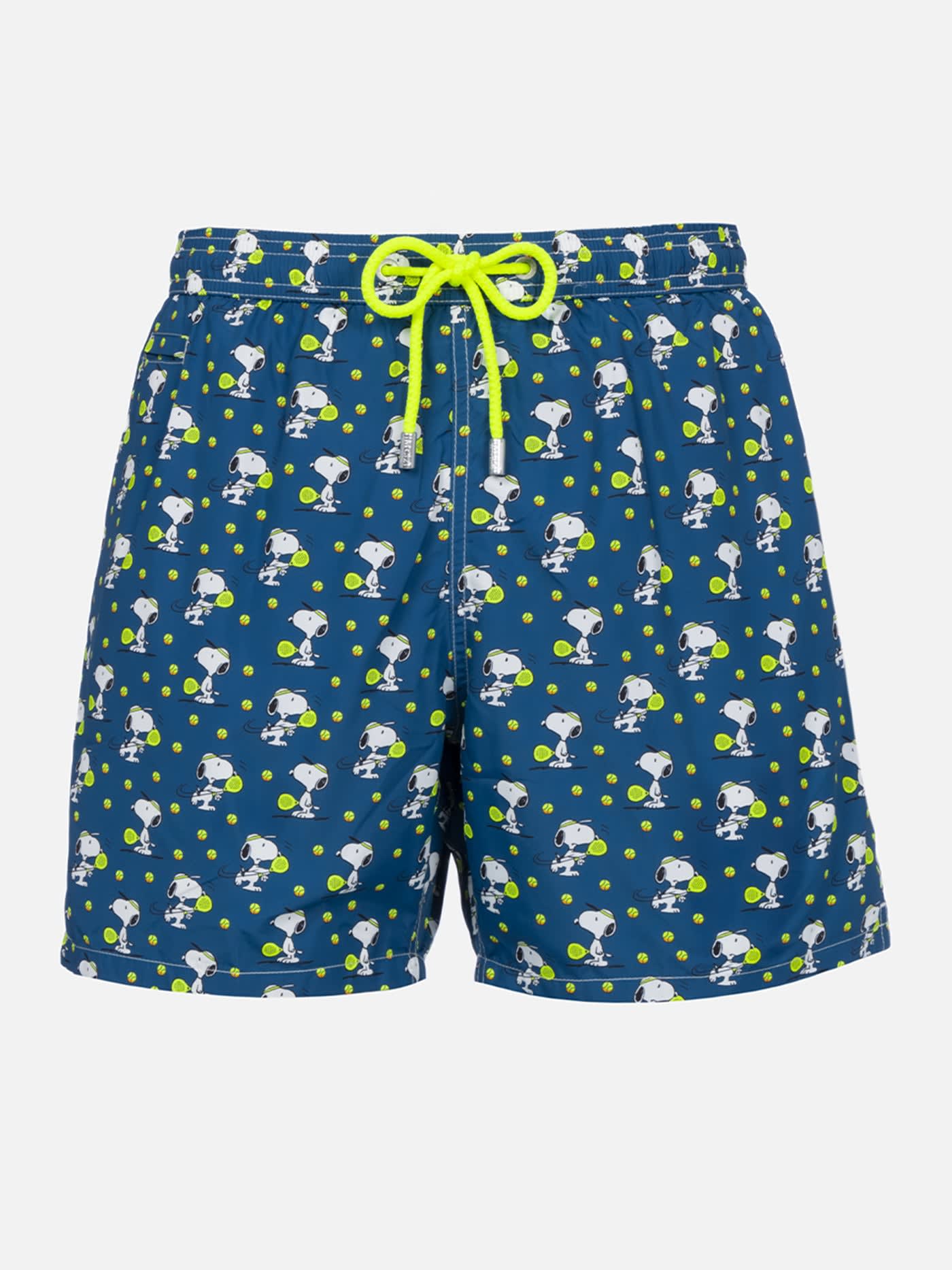 MC2 SAINT BARTH MAN LIGHTWEIGHT FABRIC SWIM-SHORTS LIGHTING MICRO FANTASY WITH SNOOPY PADEL PRINT SNOOPY PEANUTS SPE 