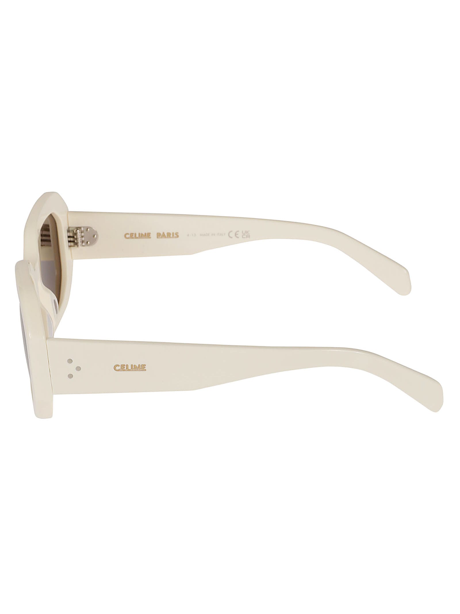 Shop Celine Logo Sided Geometric Lens Sunglasses In 25e