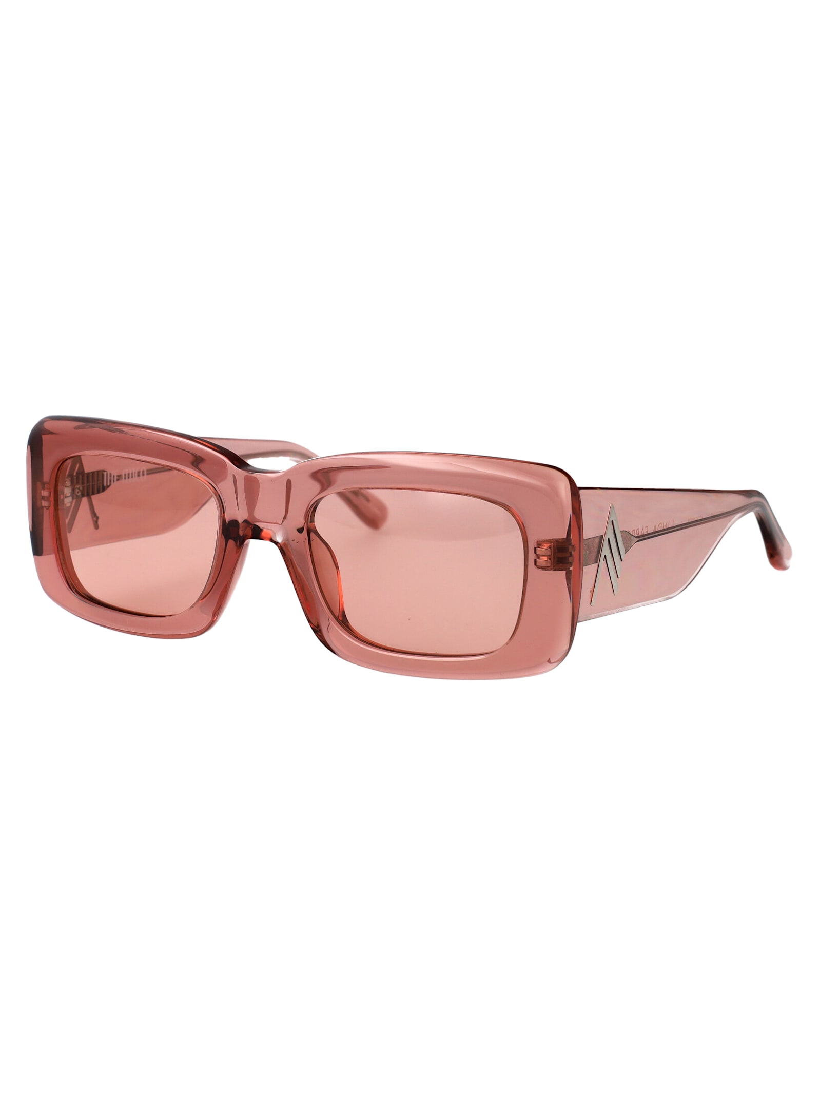 Attico Sunglasses In Rose-pink Acrylic In Peach/silver/peach
