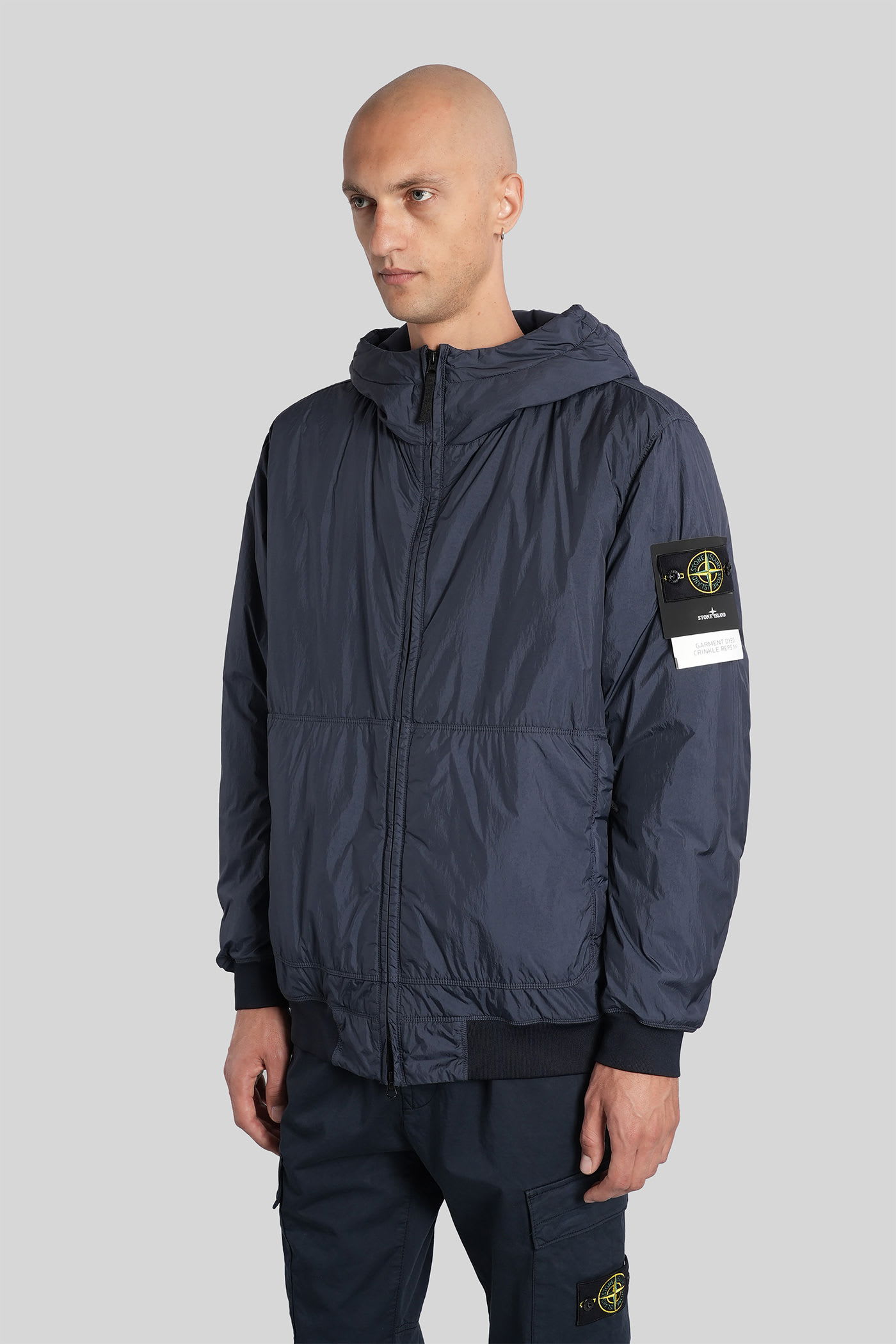 Stone Island Padded Jacket With Drip-proof And Wind-resistant In Blue