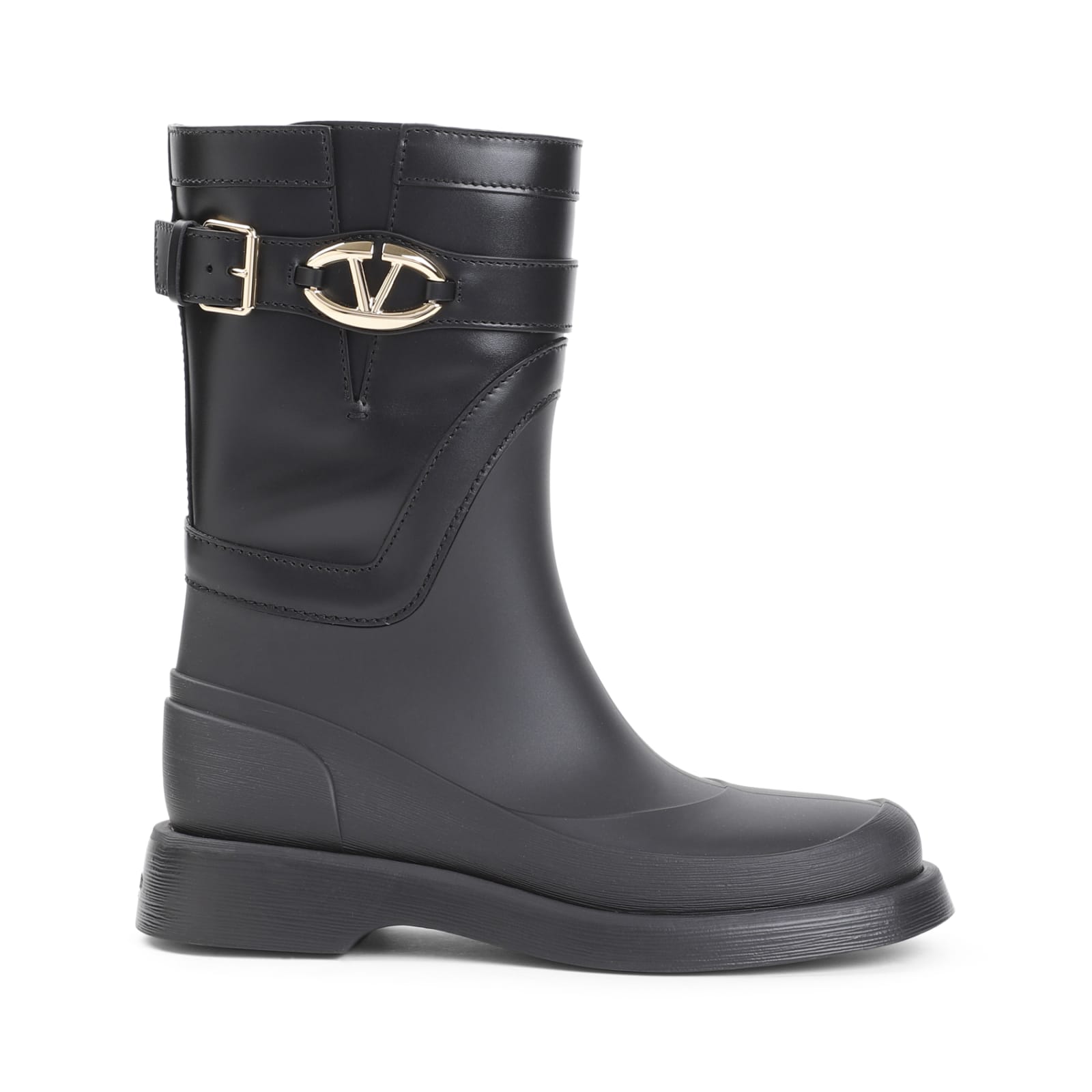 Shop Valentino Vlogo The Bold Edition Rain Boots In No Nero