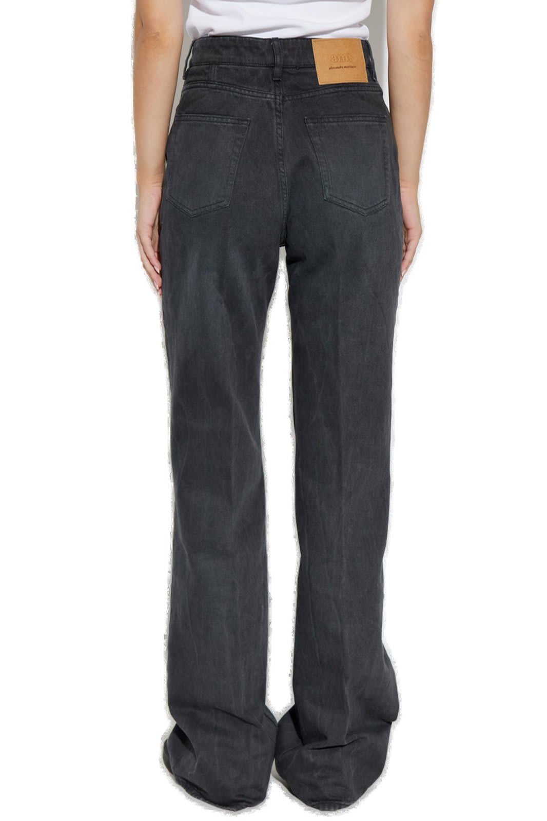 Shop Ami Alexandre Mattiussi Paris Wide-leg Jeans In Black