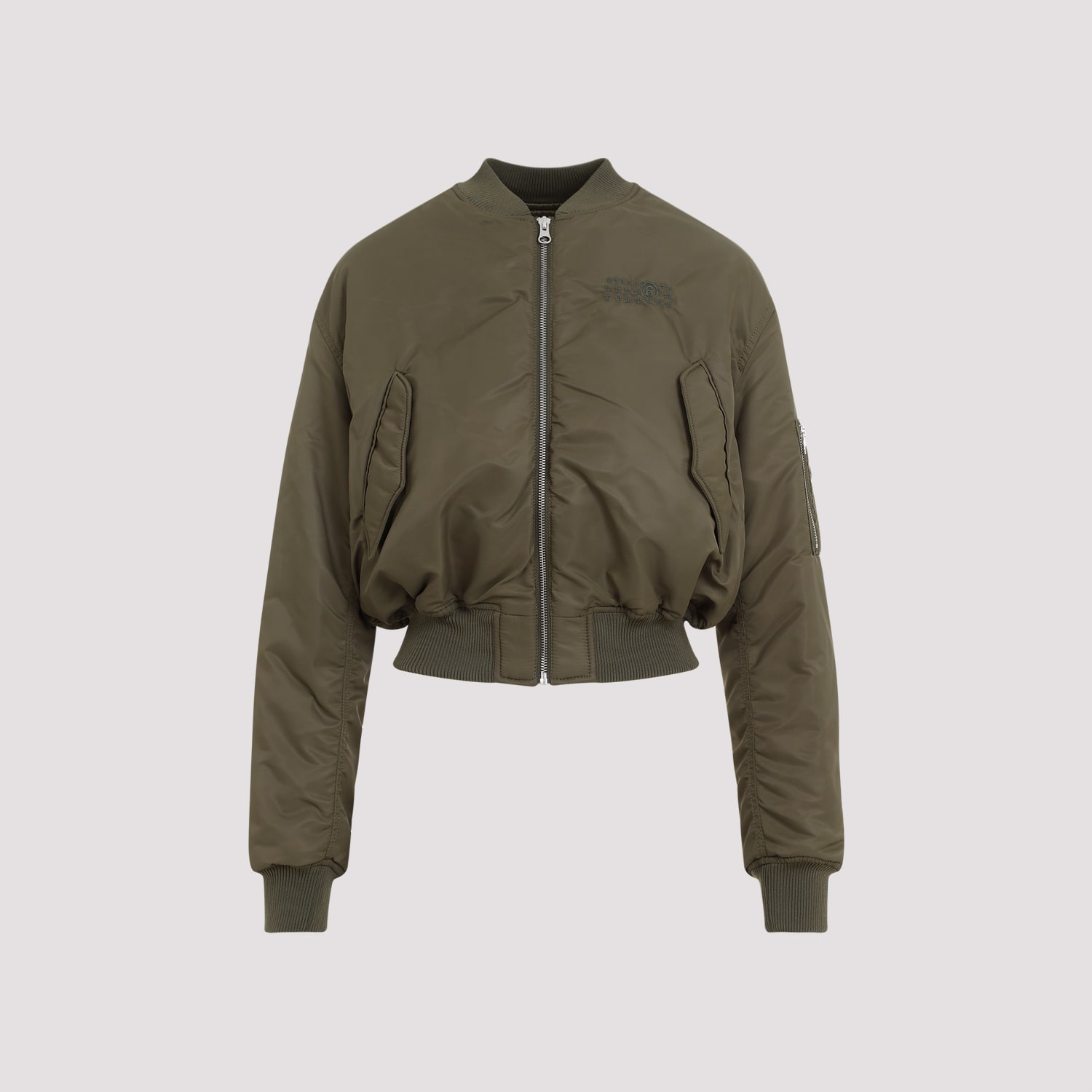 Shop Mm6 Maison Margiela Bomber Jacket In Khaki