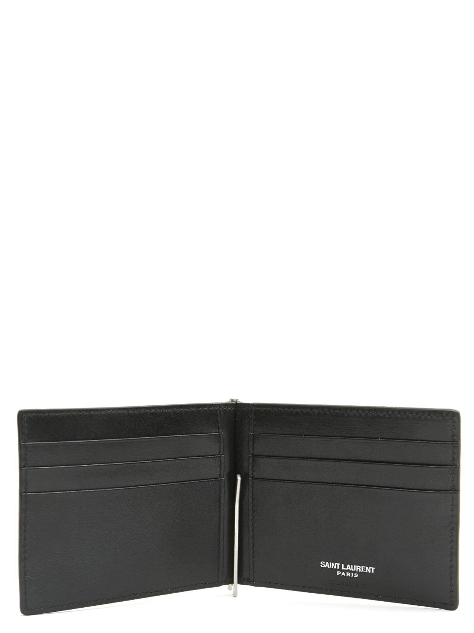 Shop Saint Laurent Monogram Wallet In Black