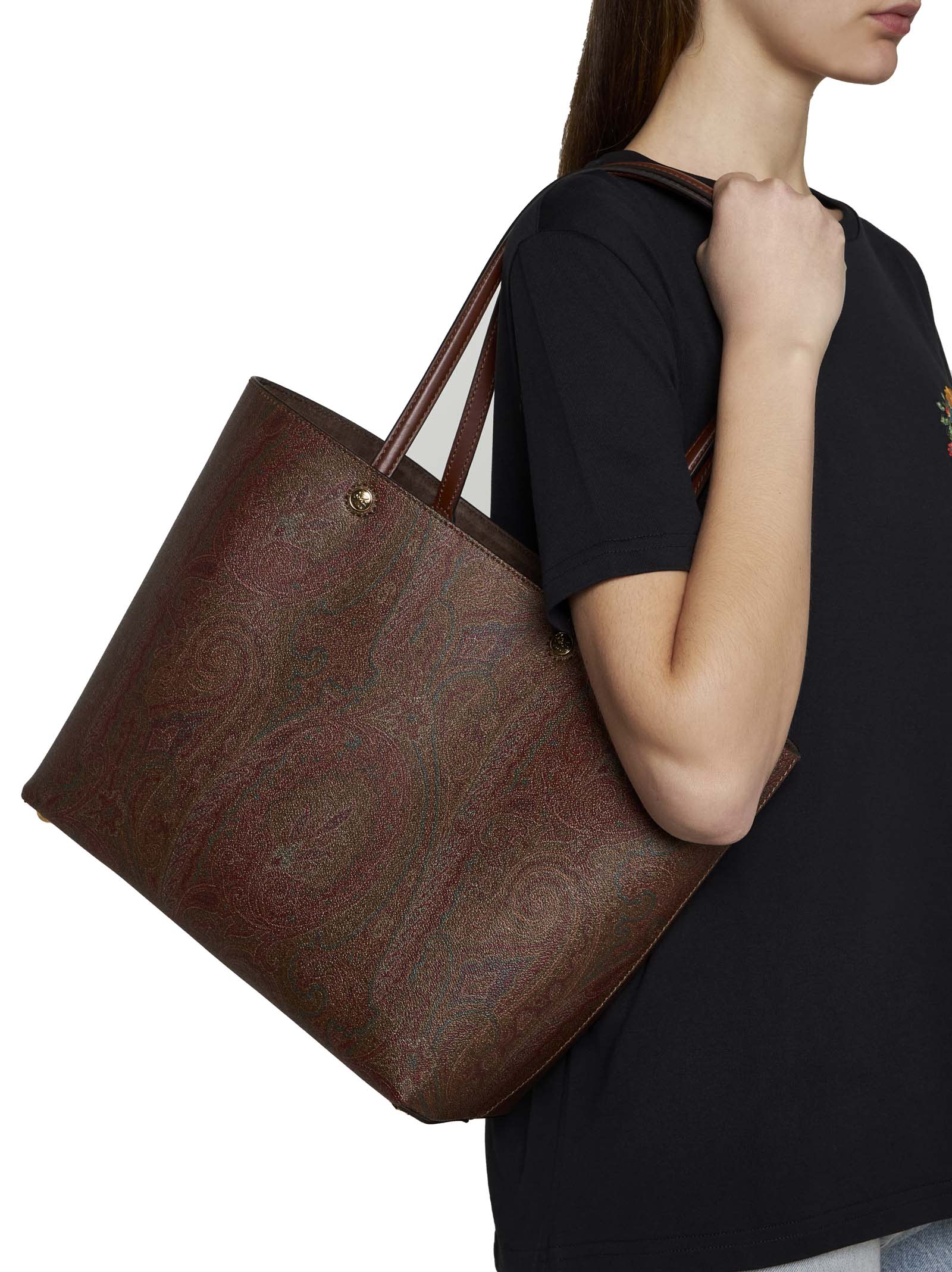 Shop Etro Tote In Marrone 2