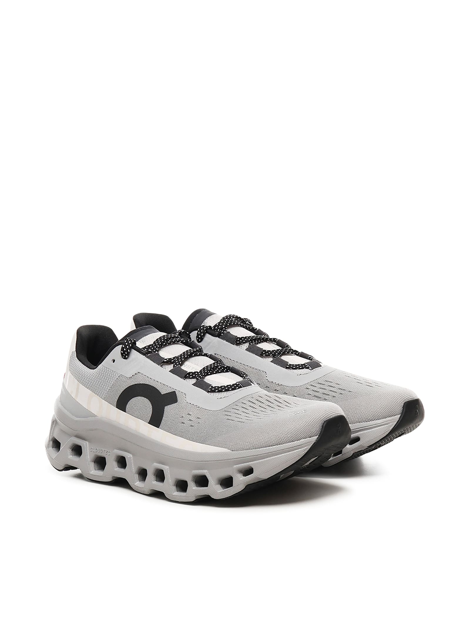 On Breathable Grey Sneakers With Robust Rubber Sole In Gray