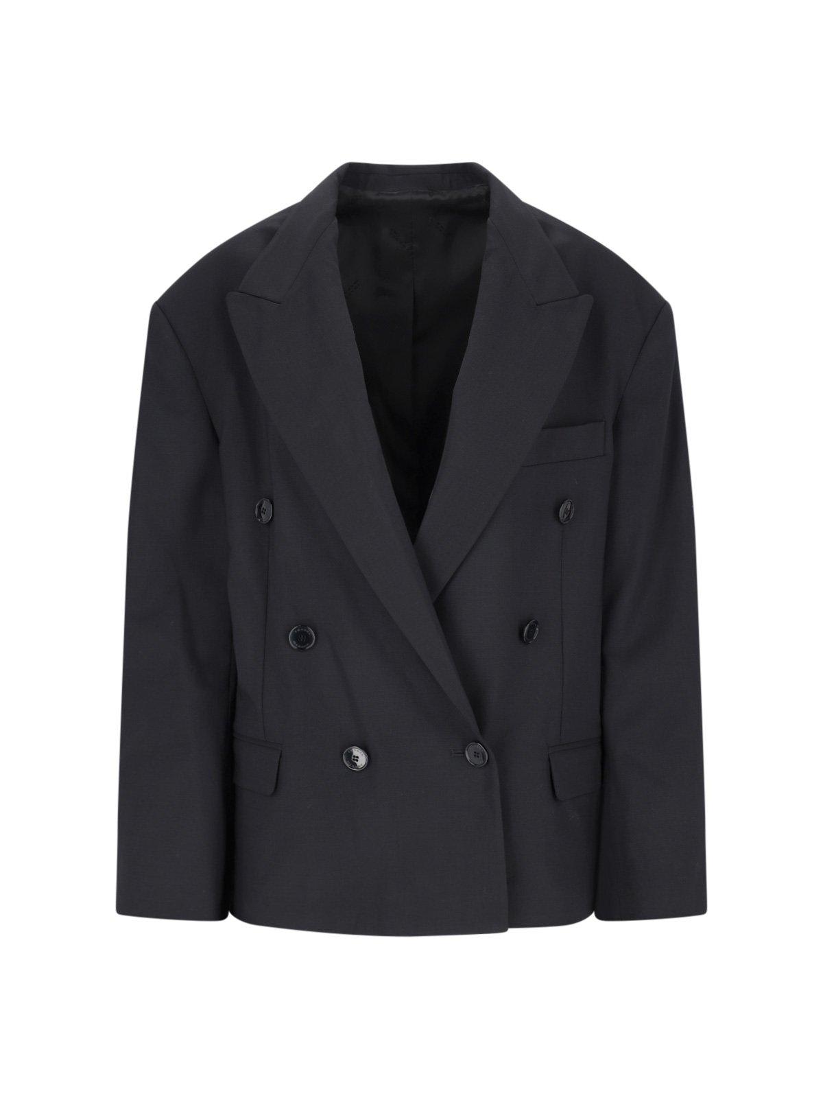 Shop Isabel Marant Double-breasted Tailored Blazer In Black