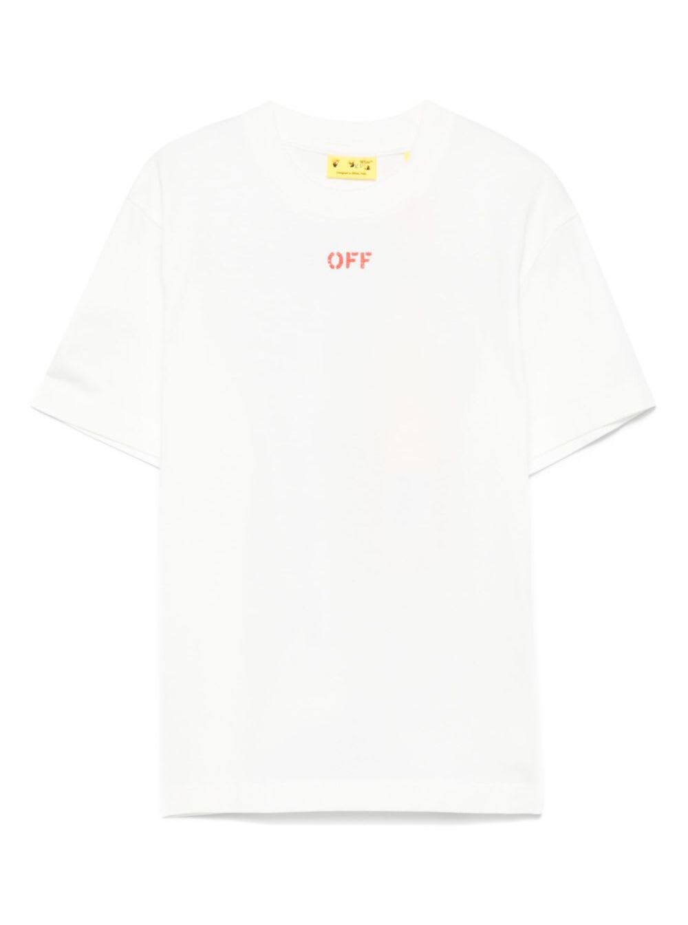 Off-white Youth White T-shirt With Maxi Print On The Back In Cotton Boy In White