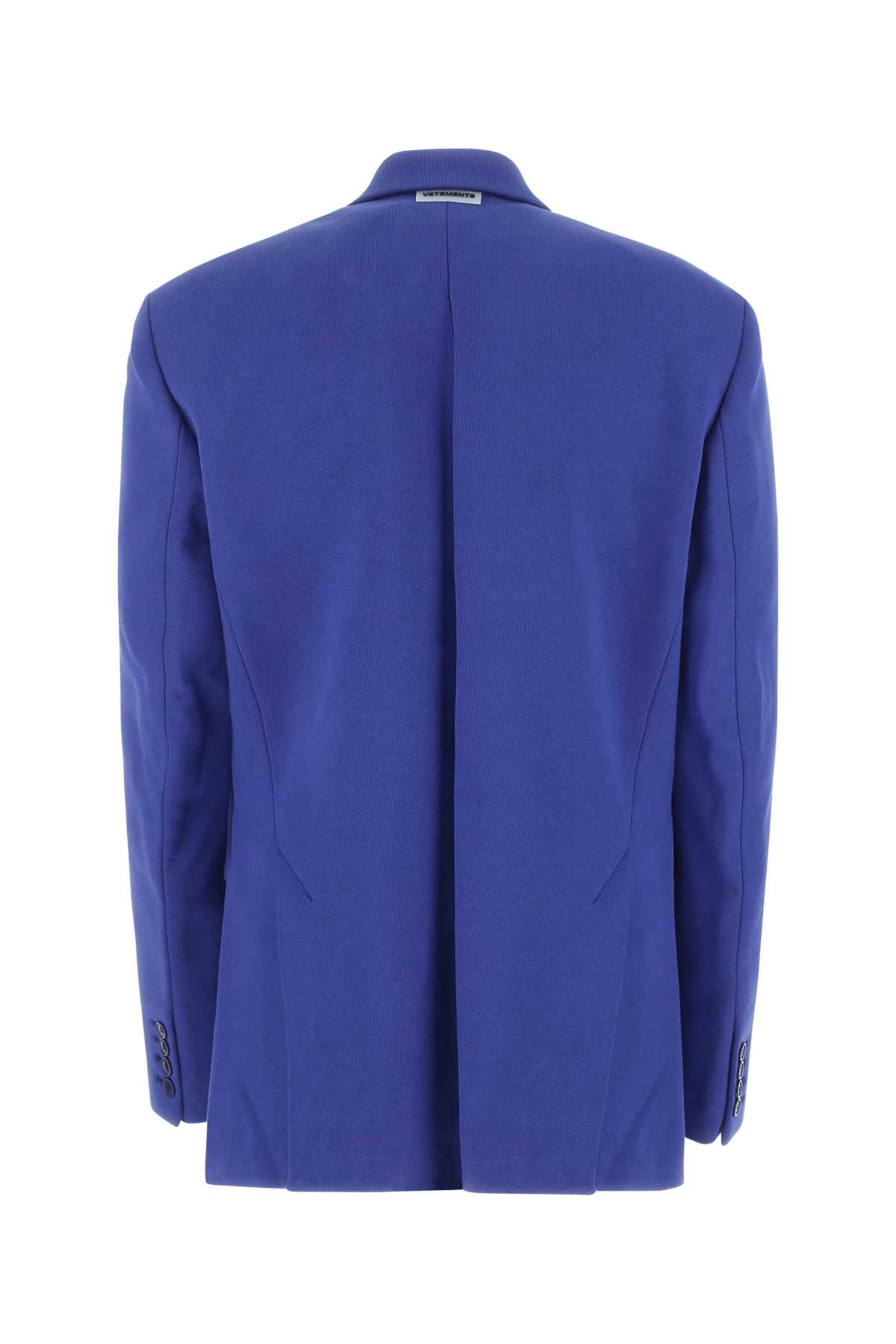 Shop Vetements Blue Cotton Blend Oversize Blazer In Royalblue