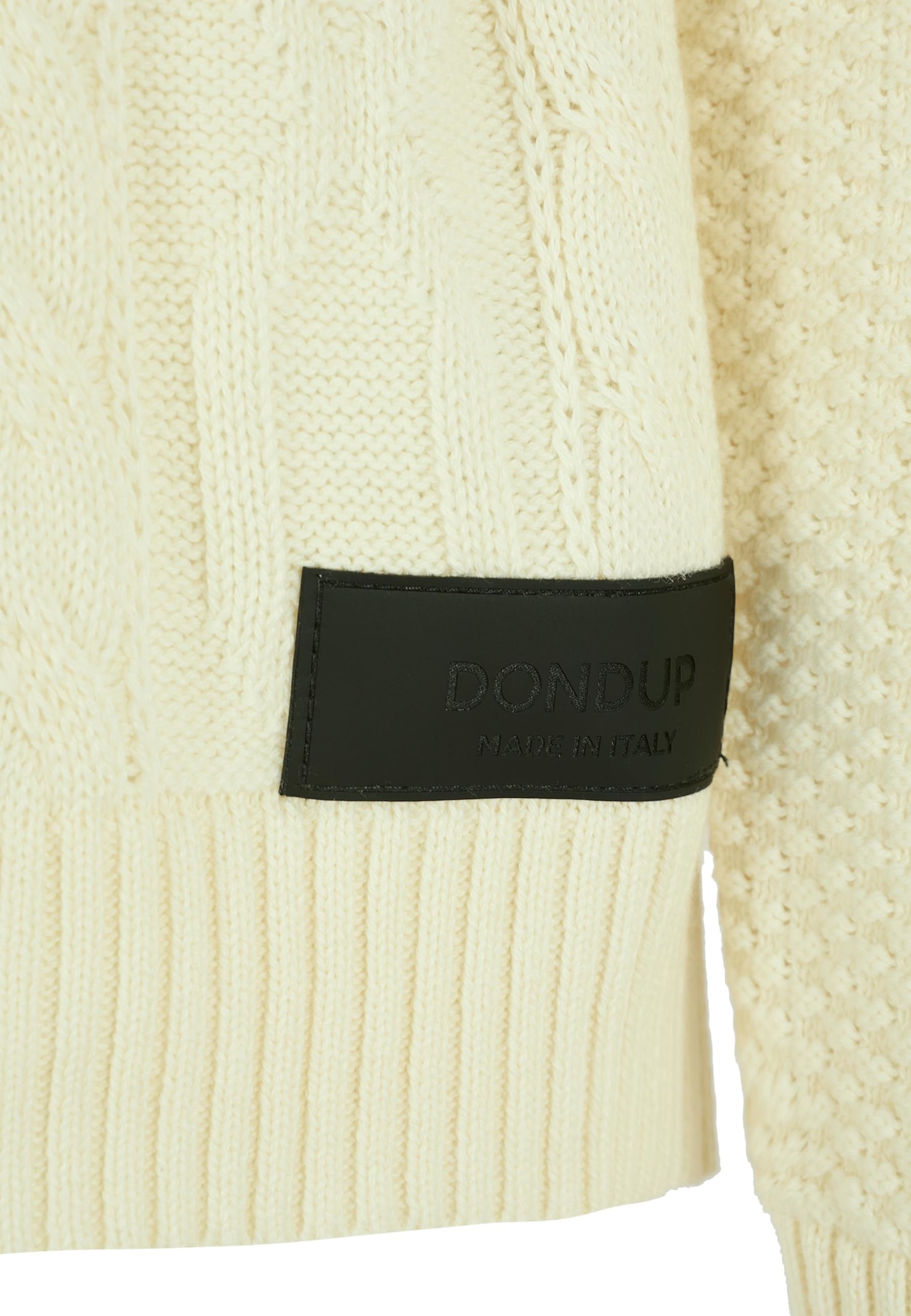Dondup Cable-knit Hooded Sweater In Neutral