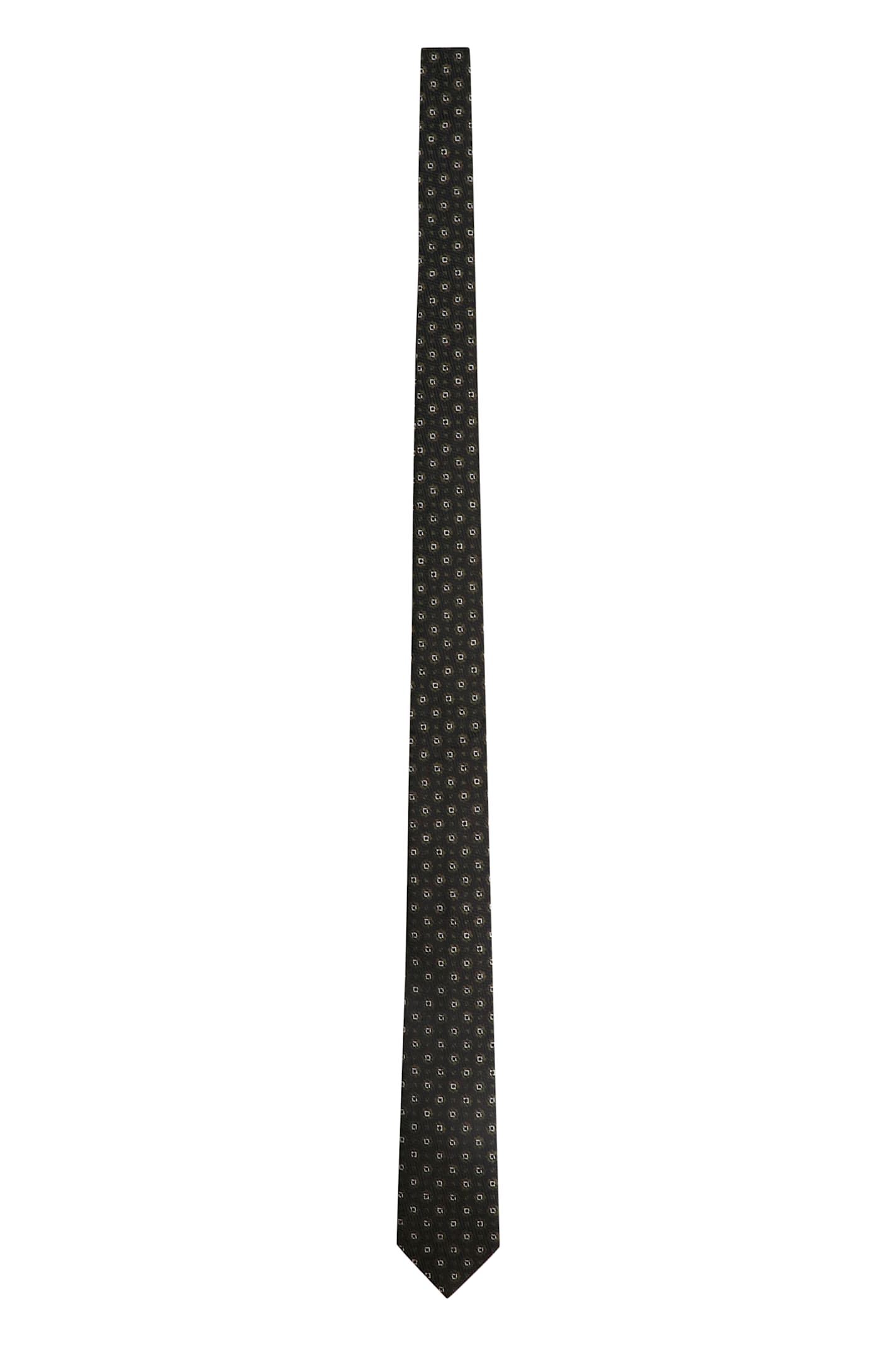 Zegna Jacquard Silk Tie In Black