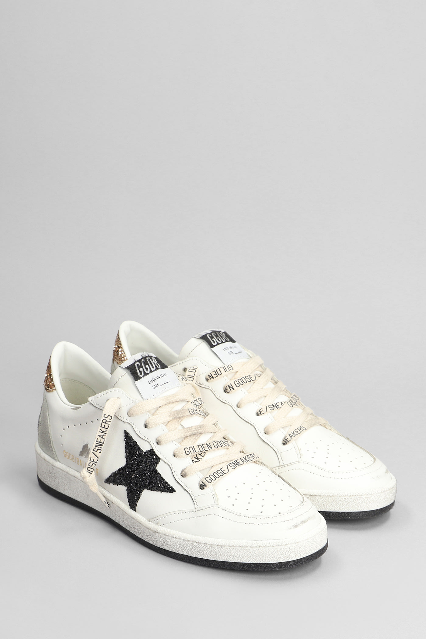 Shop Golden Goose Ball Star Sneakers In White Leather