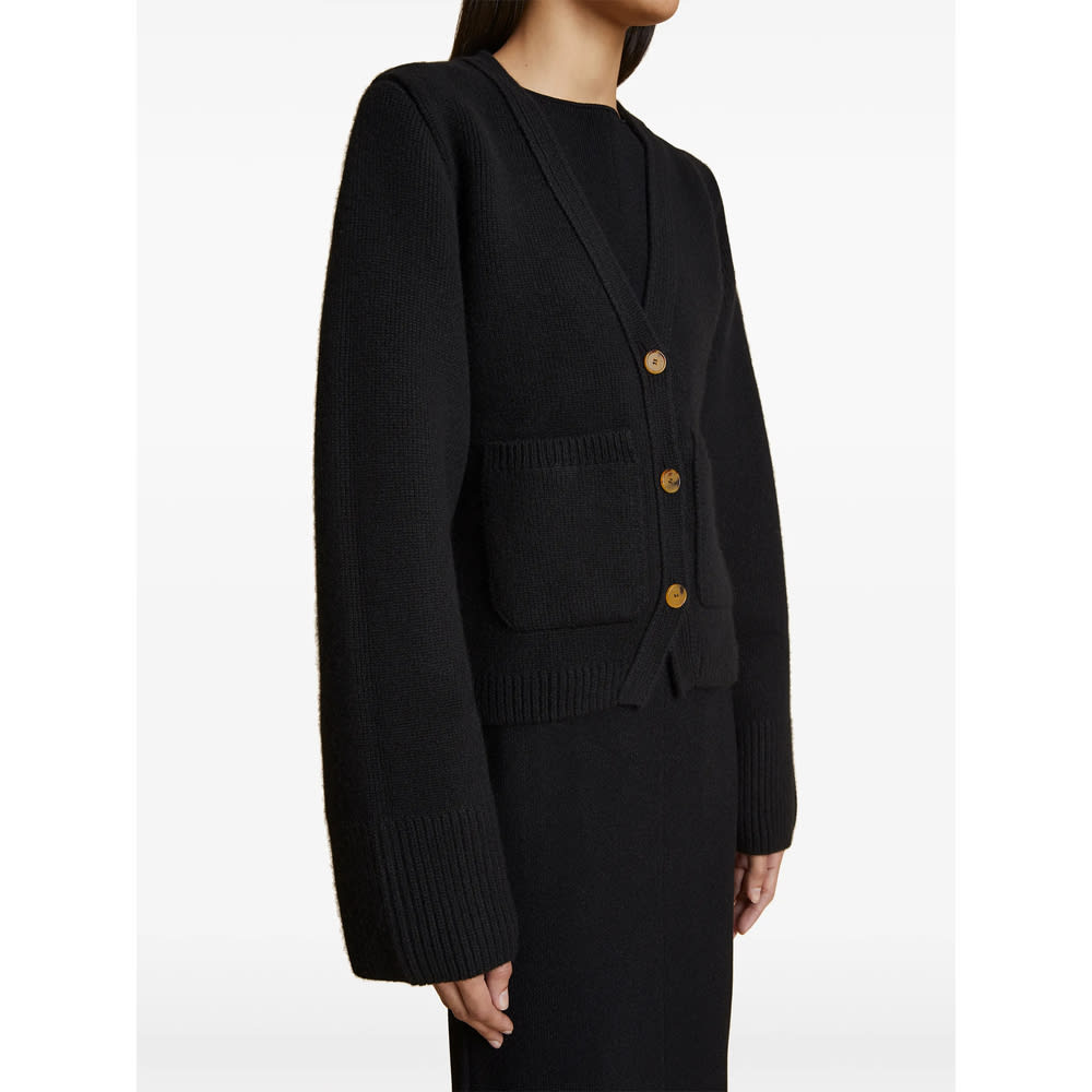 Khaite Scarlet Knitted Cardigan In Blue