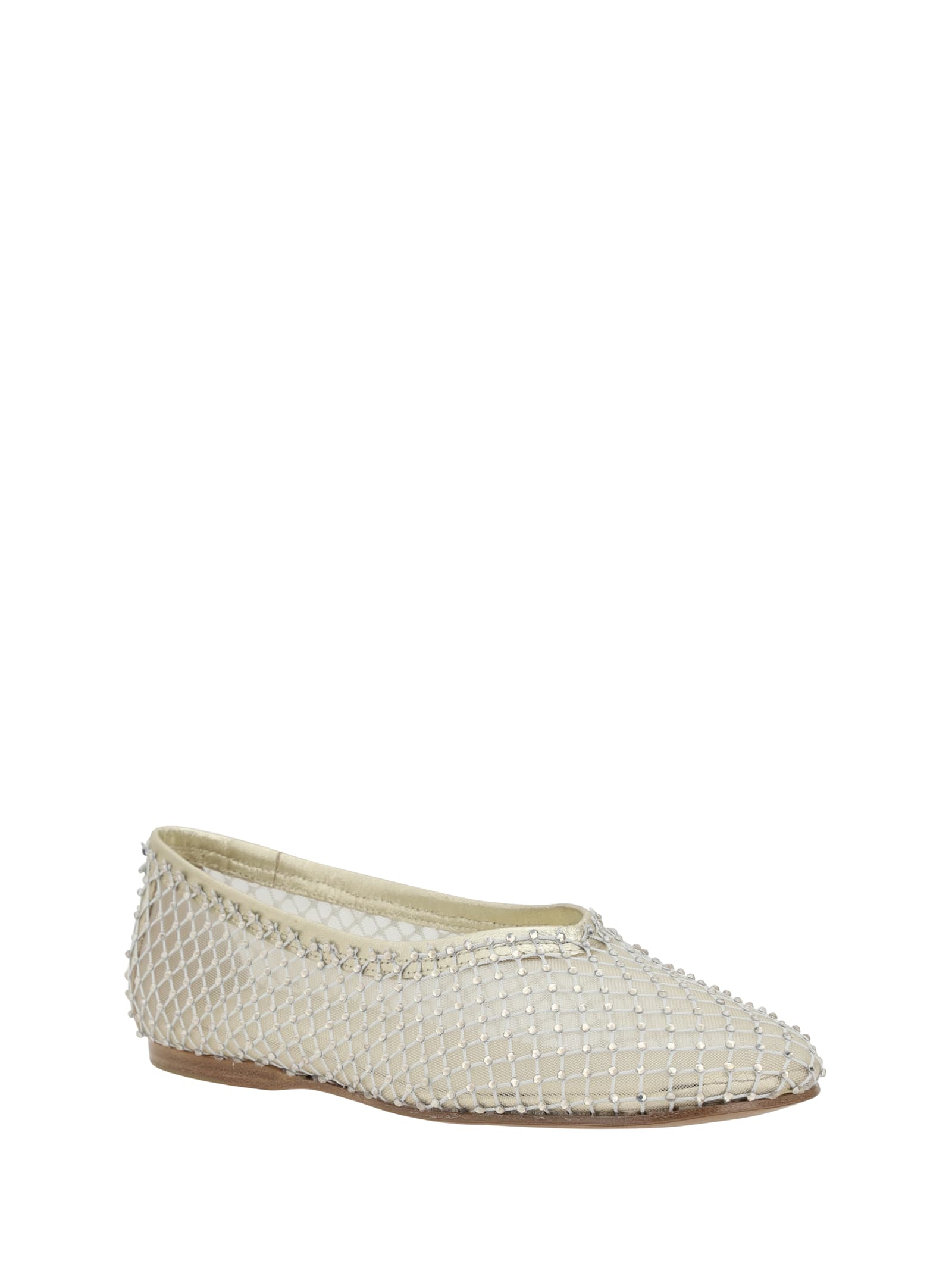 Shop Forte Forte Mesh Ballerina With Rhinestones In Stone