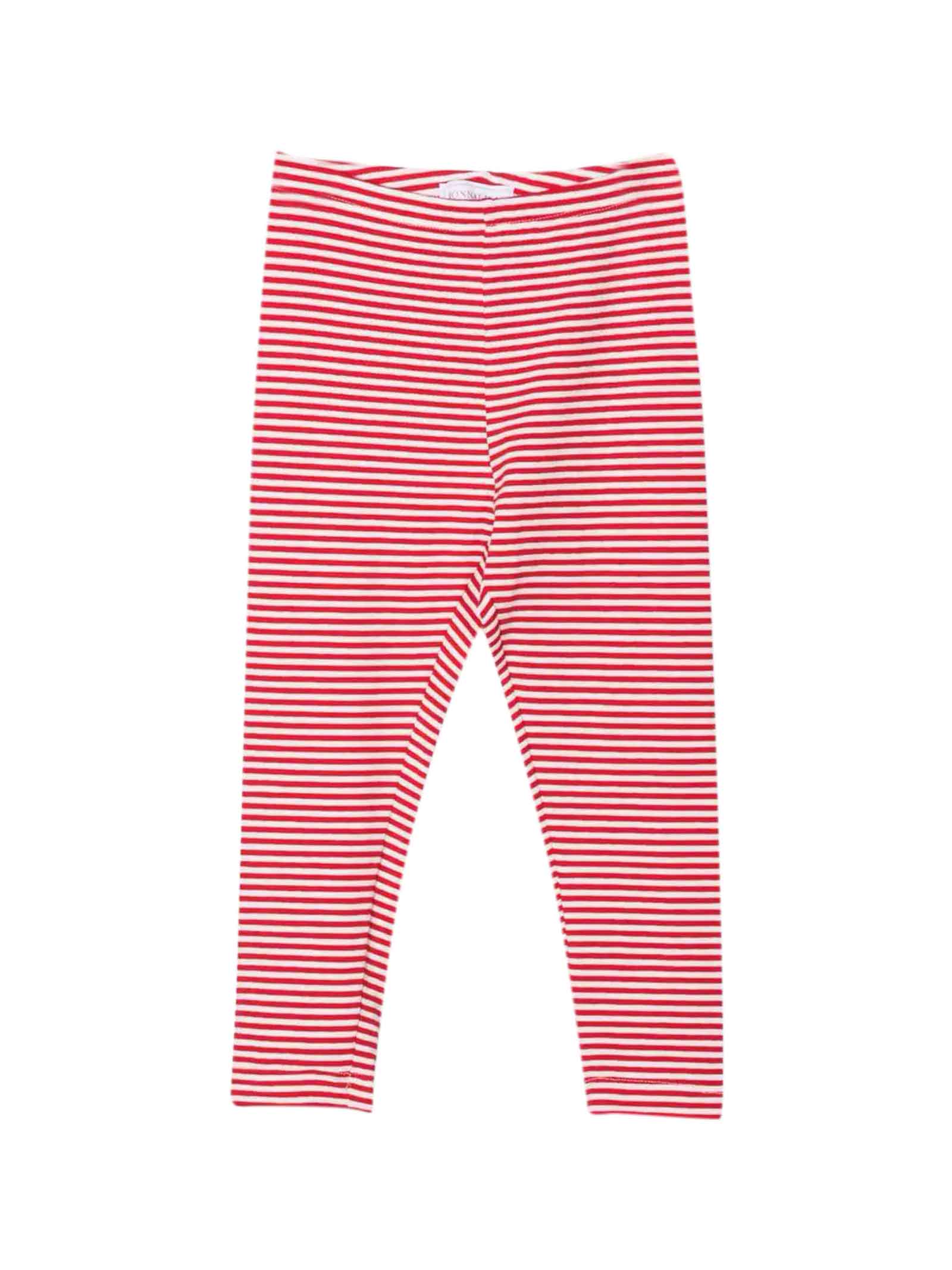 Monnalisa Red Stripes Print Leggings