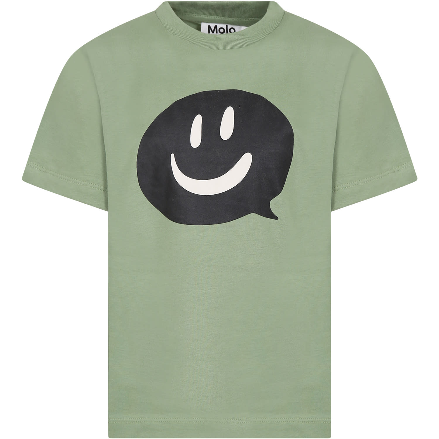Molo Green T-shirt For Kids With Smiley