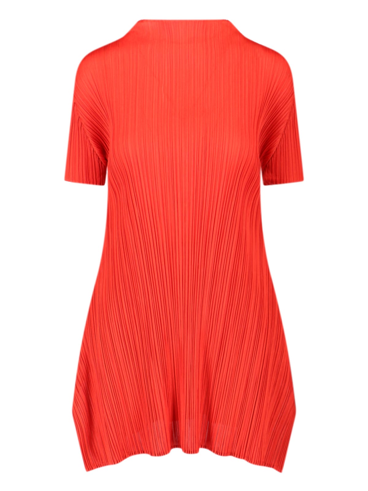 Issey Miyake Pleated Midi Dresses In Red