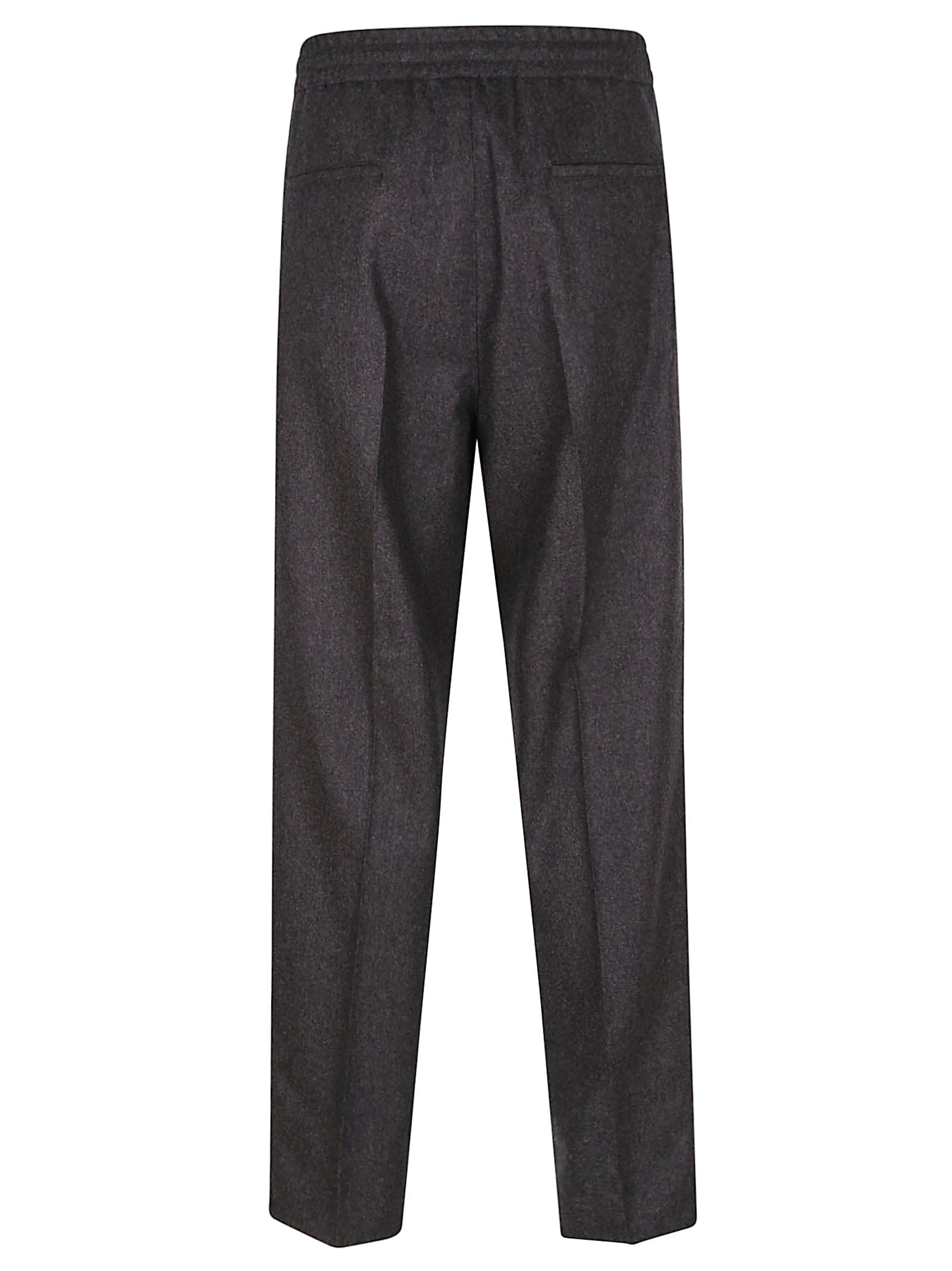 Brunello Cucinelli Pleated Drawstring Trousers In Brown
