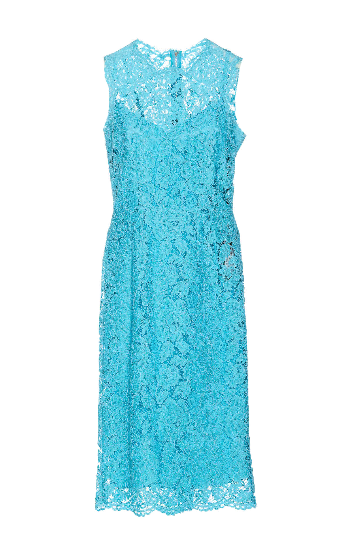 Shop Dolce & Gabbana Branded Laces Dress In Blue