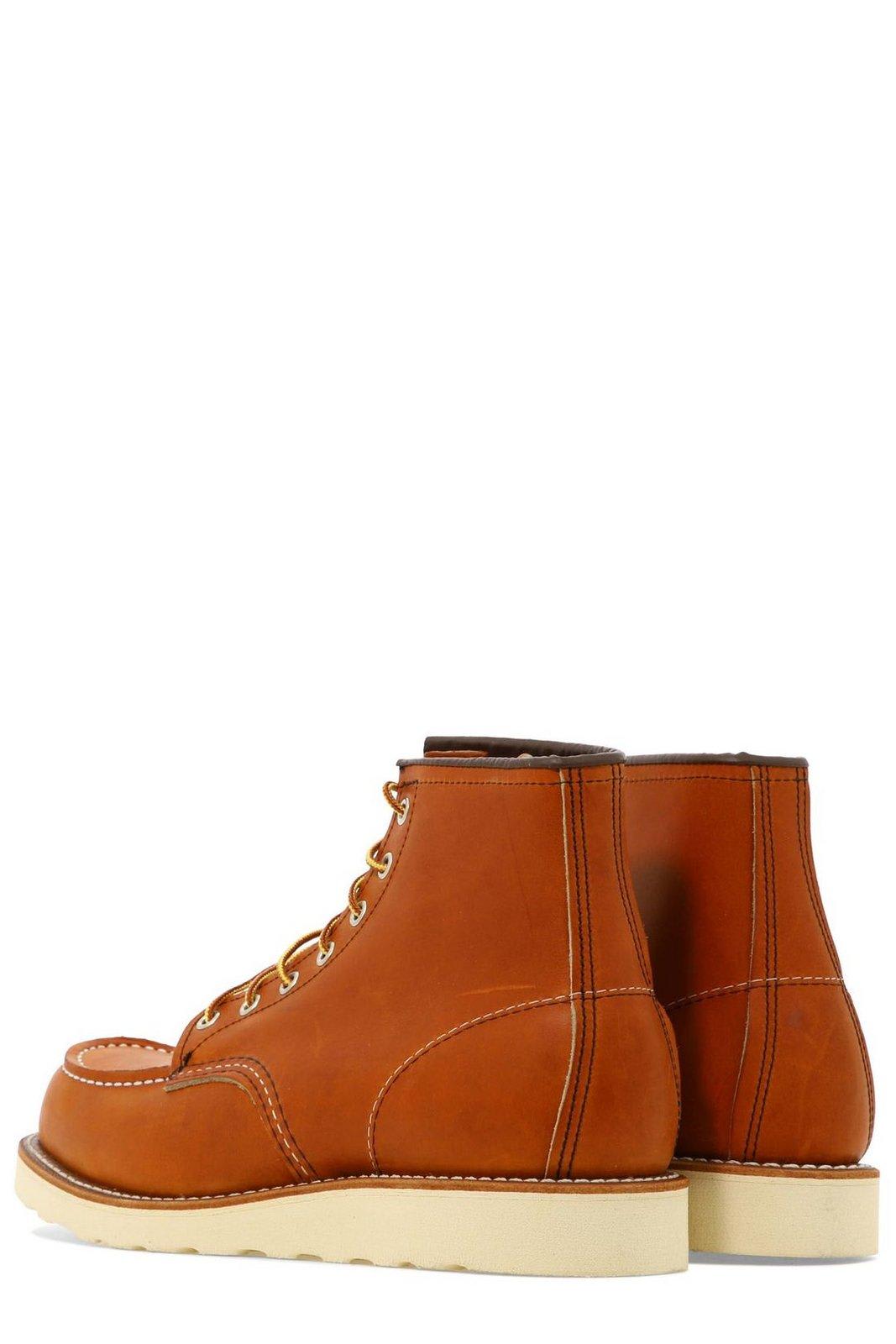 Shop Red Wing Moc Lace-up Boots In Leather Brown