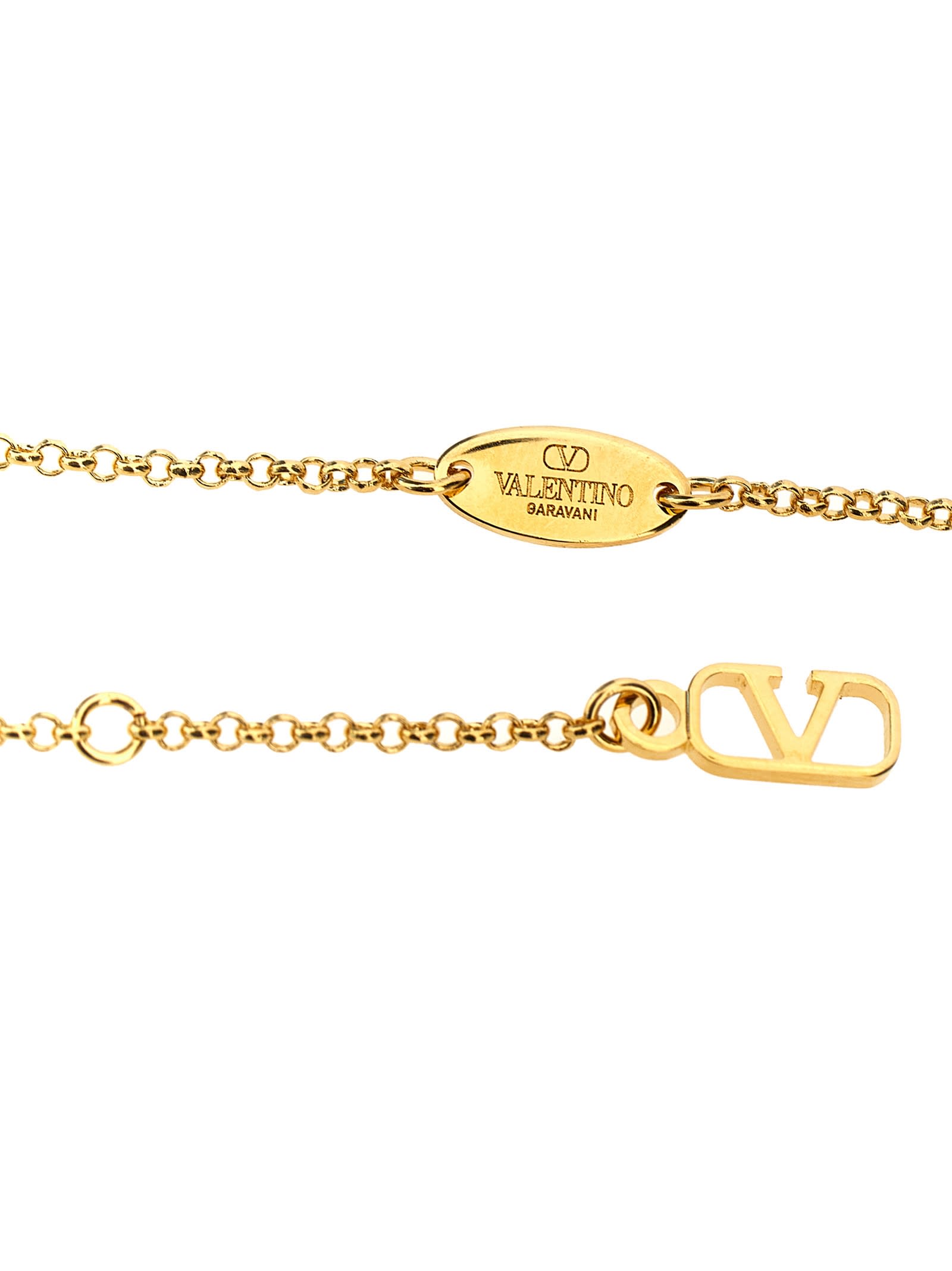 Shop Valentino Garavani Vlogo Signature Necklace In Gold