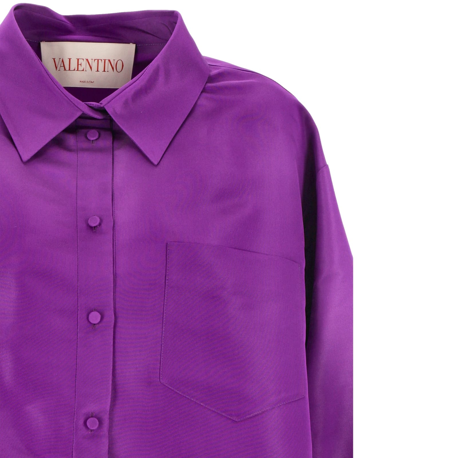 Shop Valentino Silk Dress In Purple