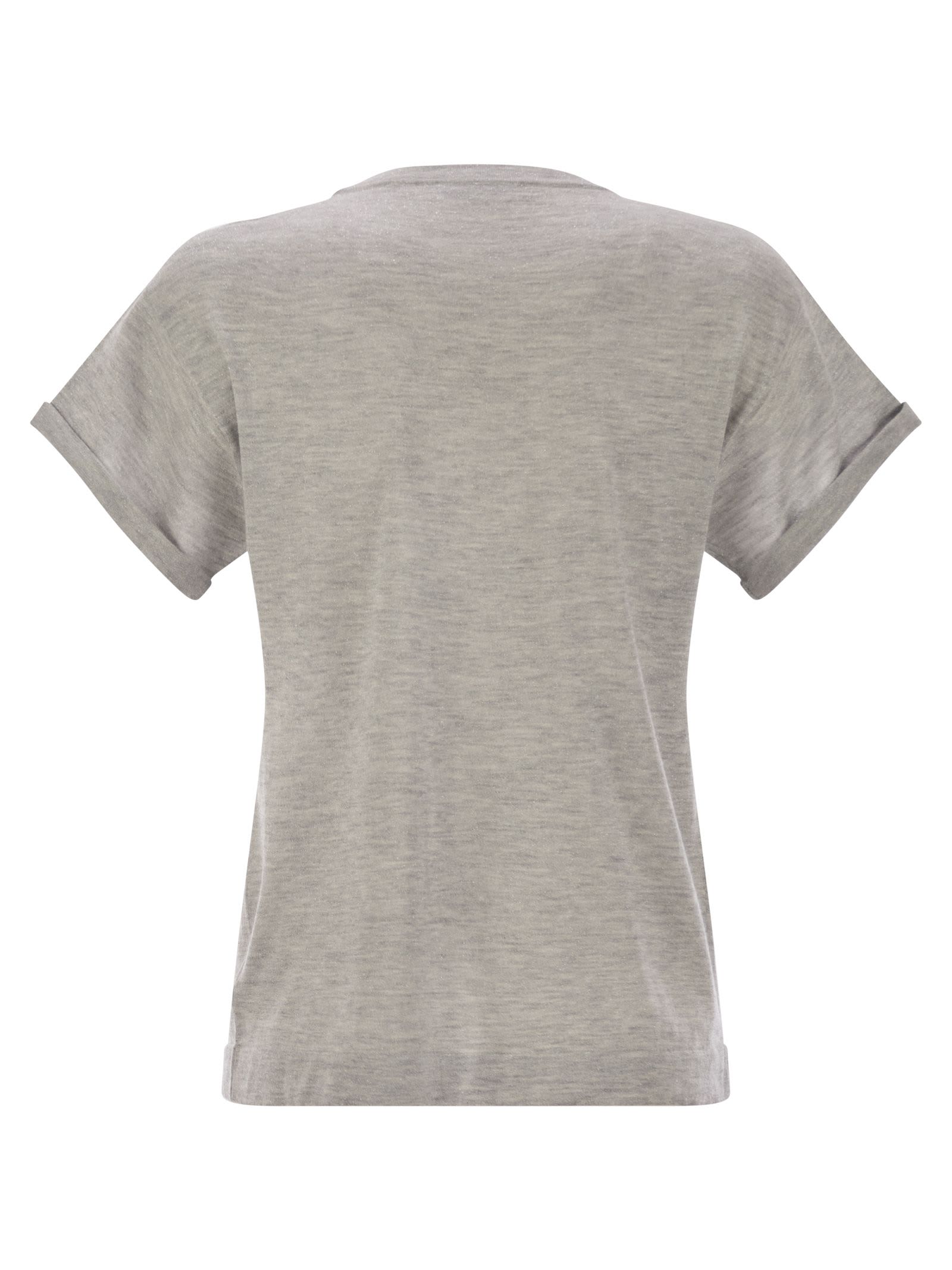 Brunello Cucinelli Sparkling Lightweight Cashmere And Silk Sweater In Ciottolo