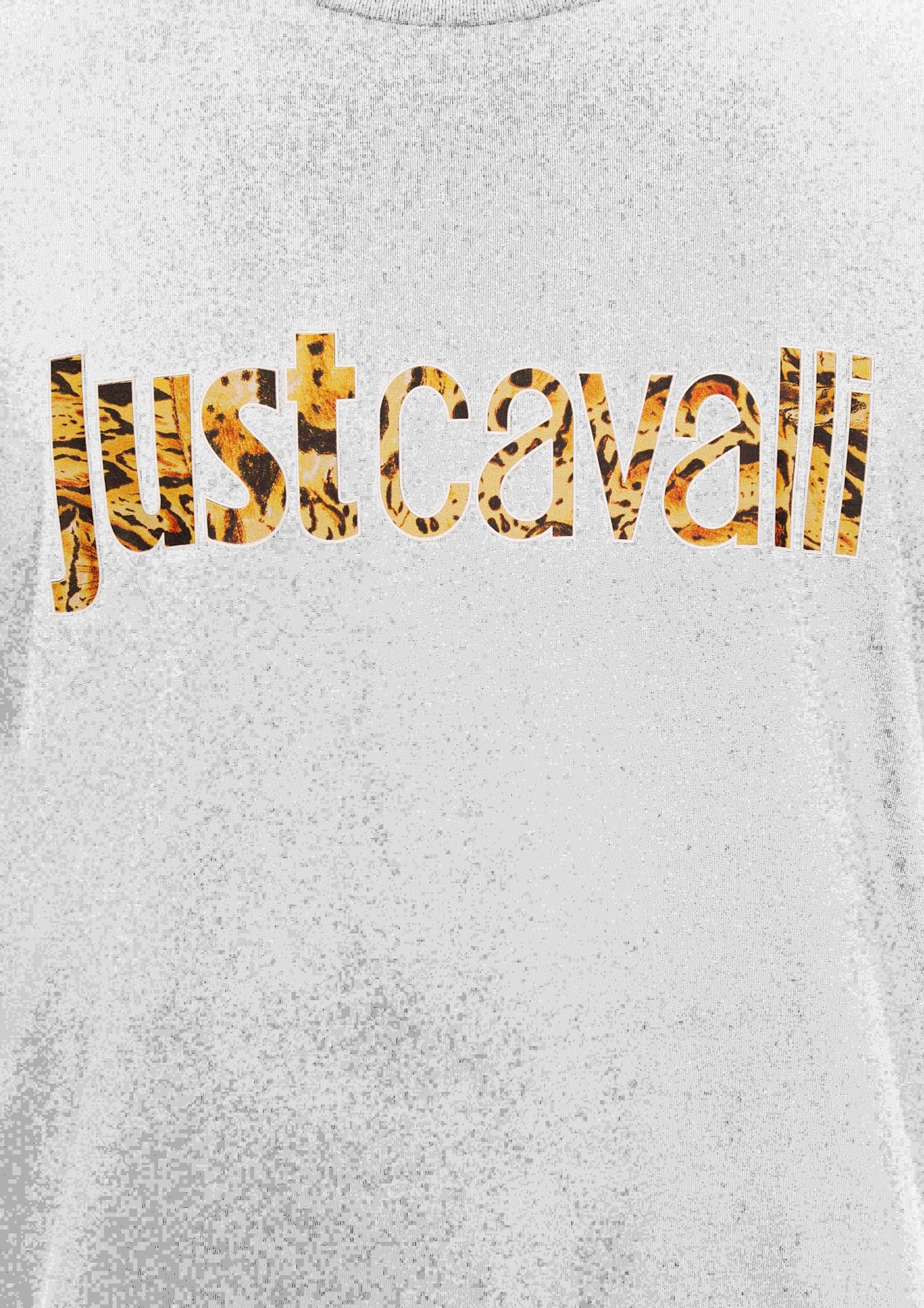 Just Cavalli Stylish Cotton T-shirt With Eye-catching Logo Print In White