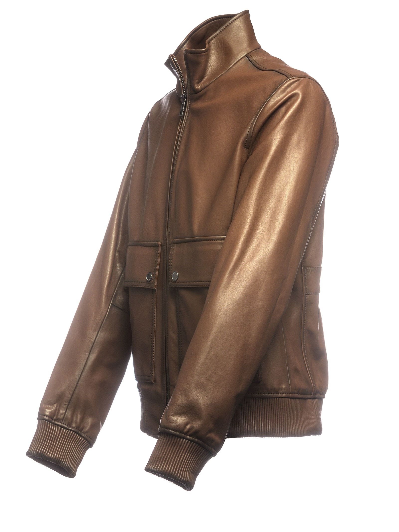 michael kors leather bomber jacket