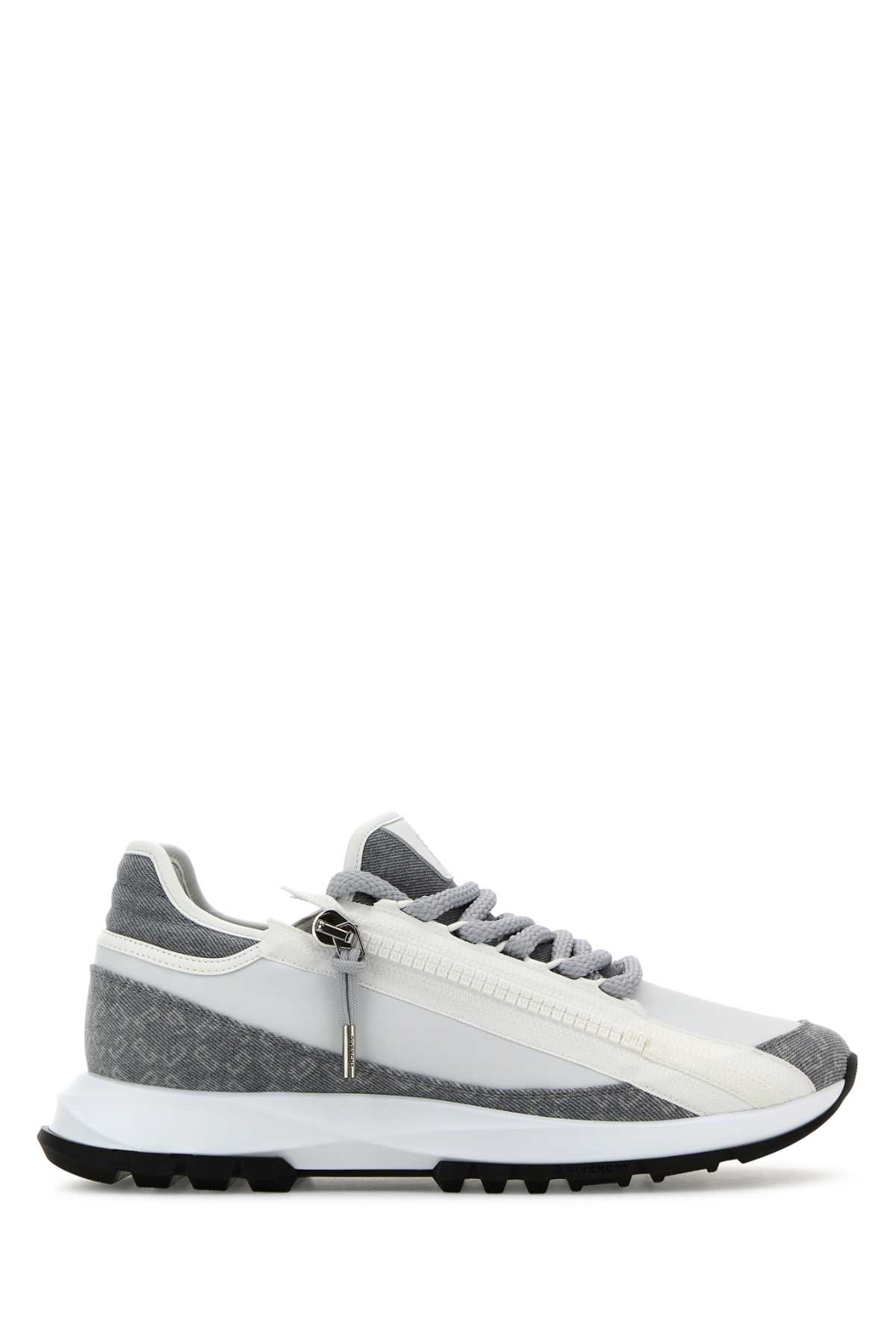 Givenchy Zippered Sneakers Contrast Panels In Greywhite