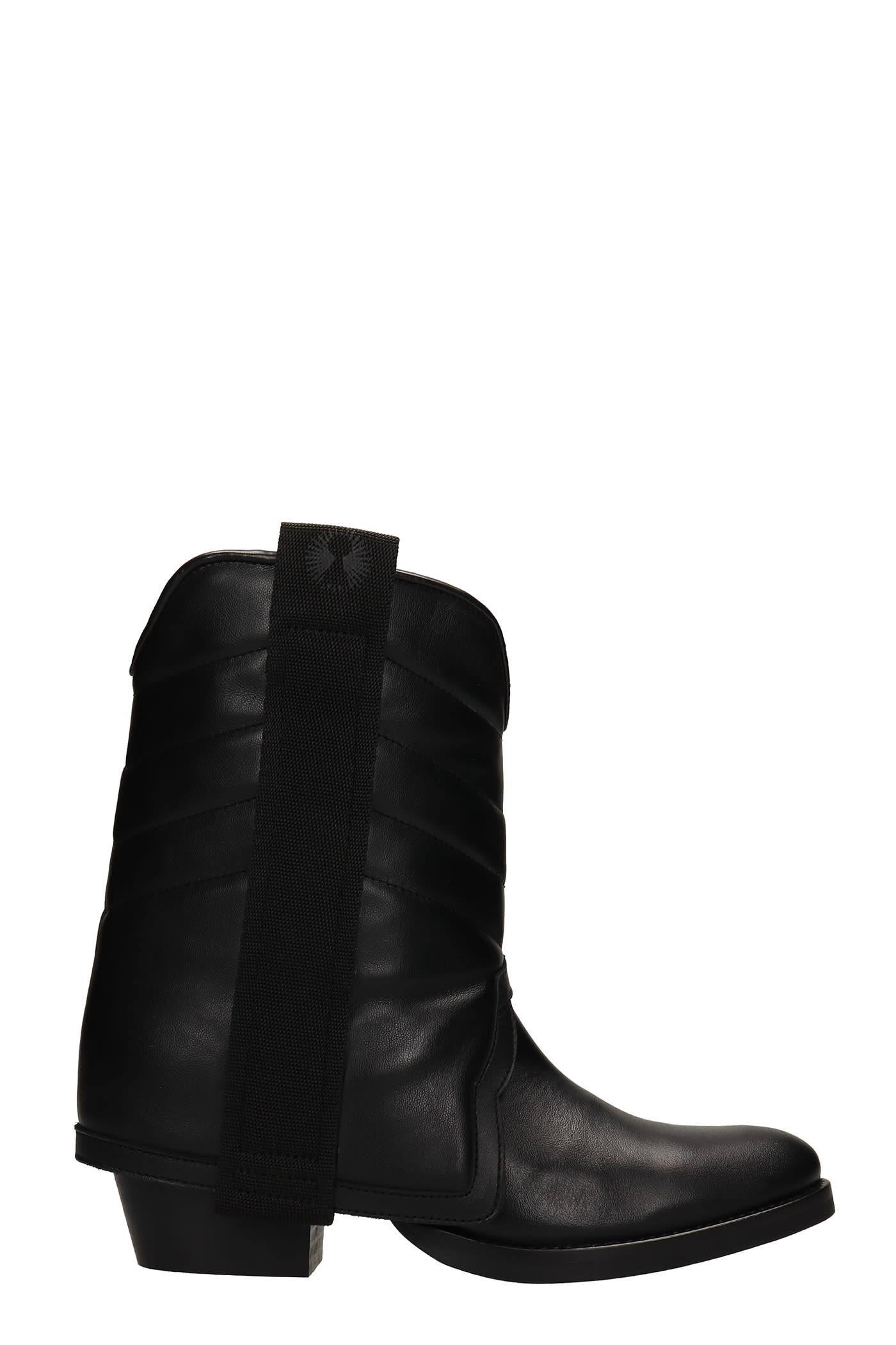Bruno Bordese Ross Pud Texan Ankle Boots In Black Leather