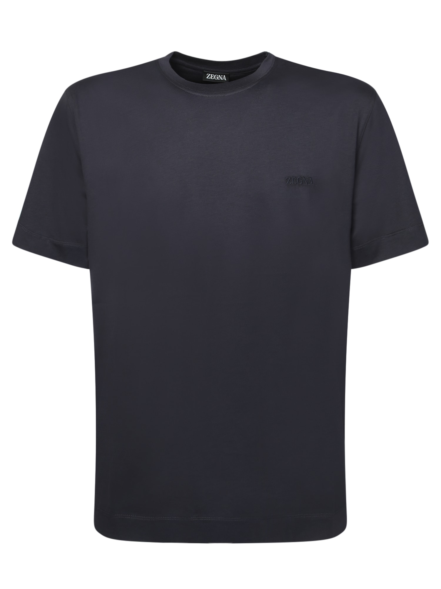 Tonal Logo Blue Cotton T-shirt