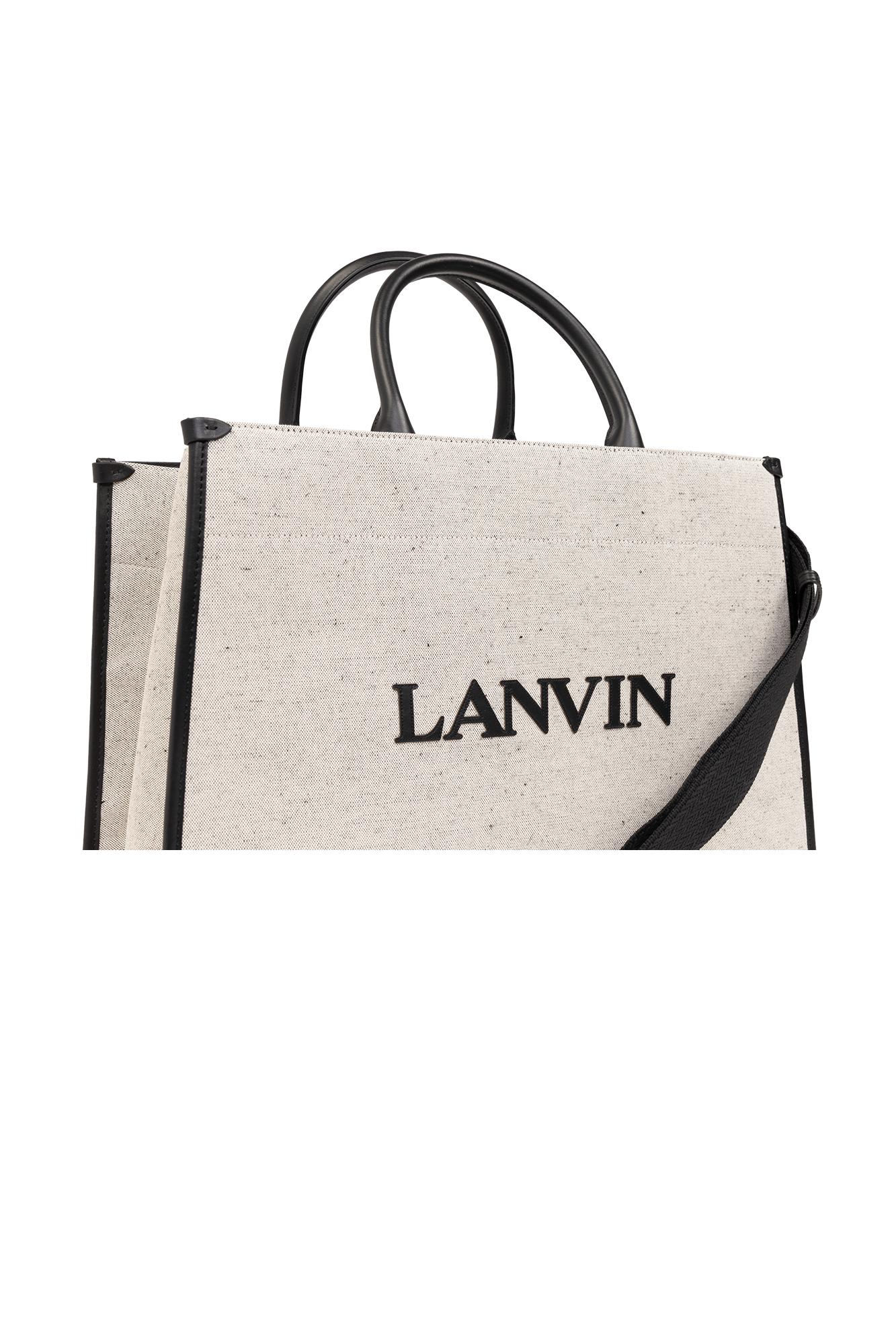 Shop Lanvin Mm Shopper Bag In Beige Black